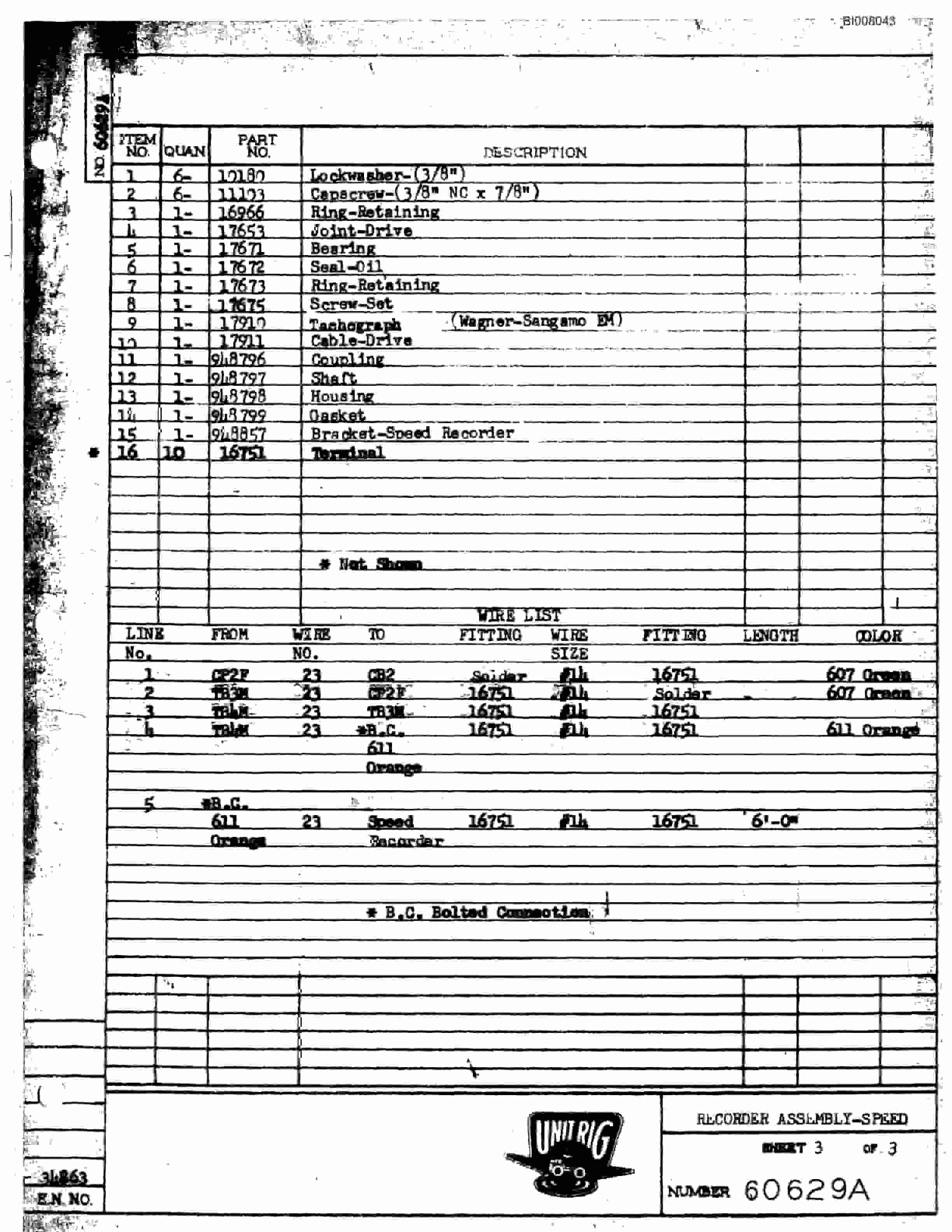 Bucyrus M-100 Assembly Parts Catalog BI008043-3