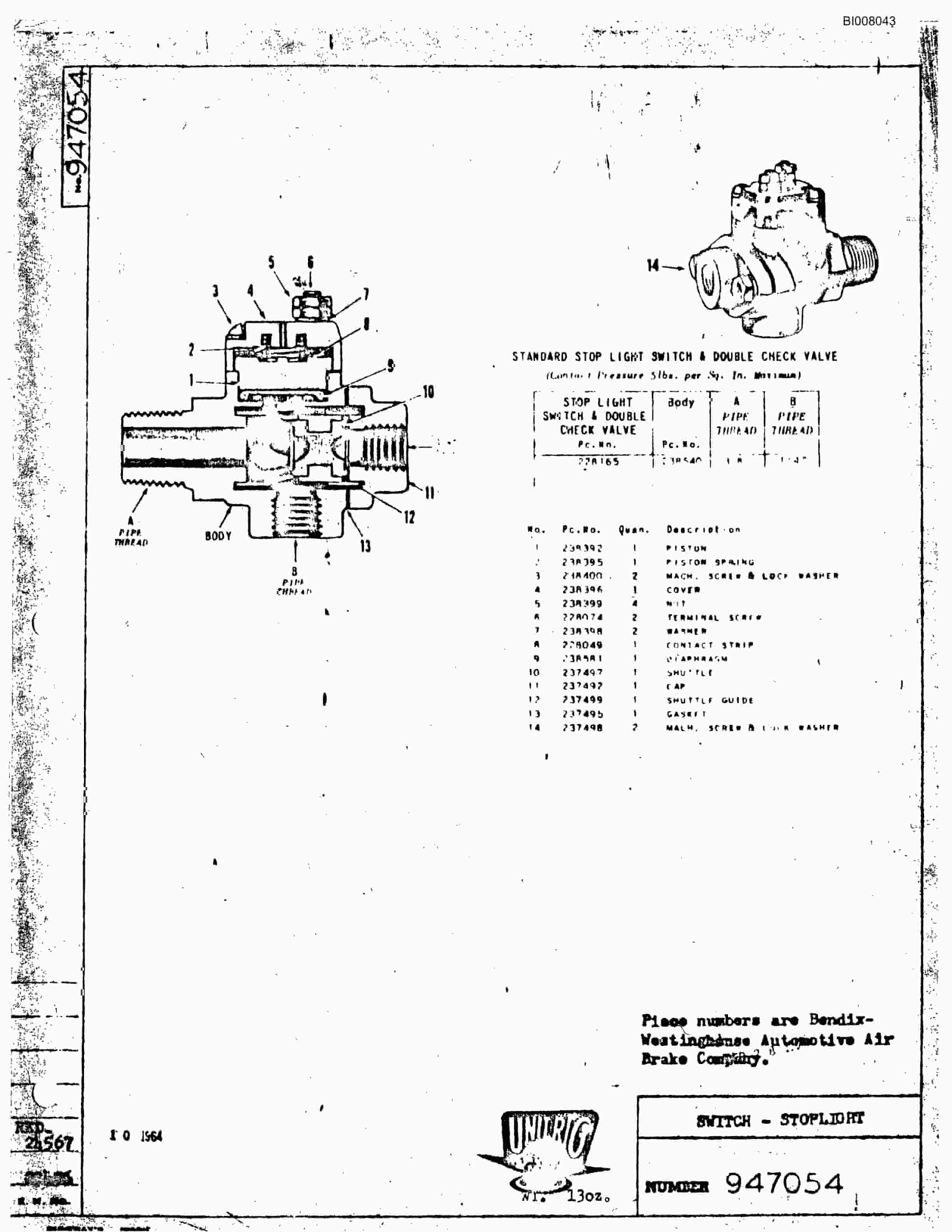 Bucyrus M-100 Assembly Parts Catalog BI008043-5