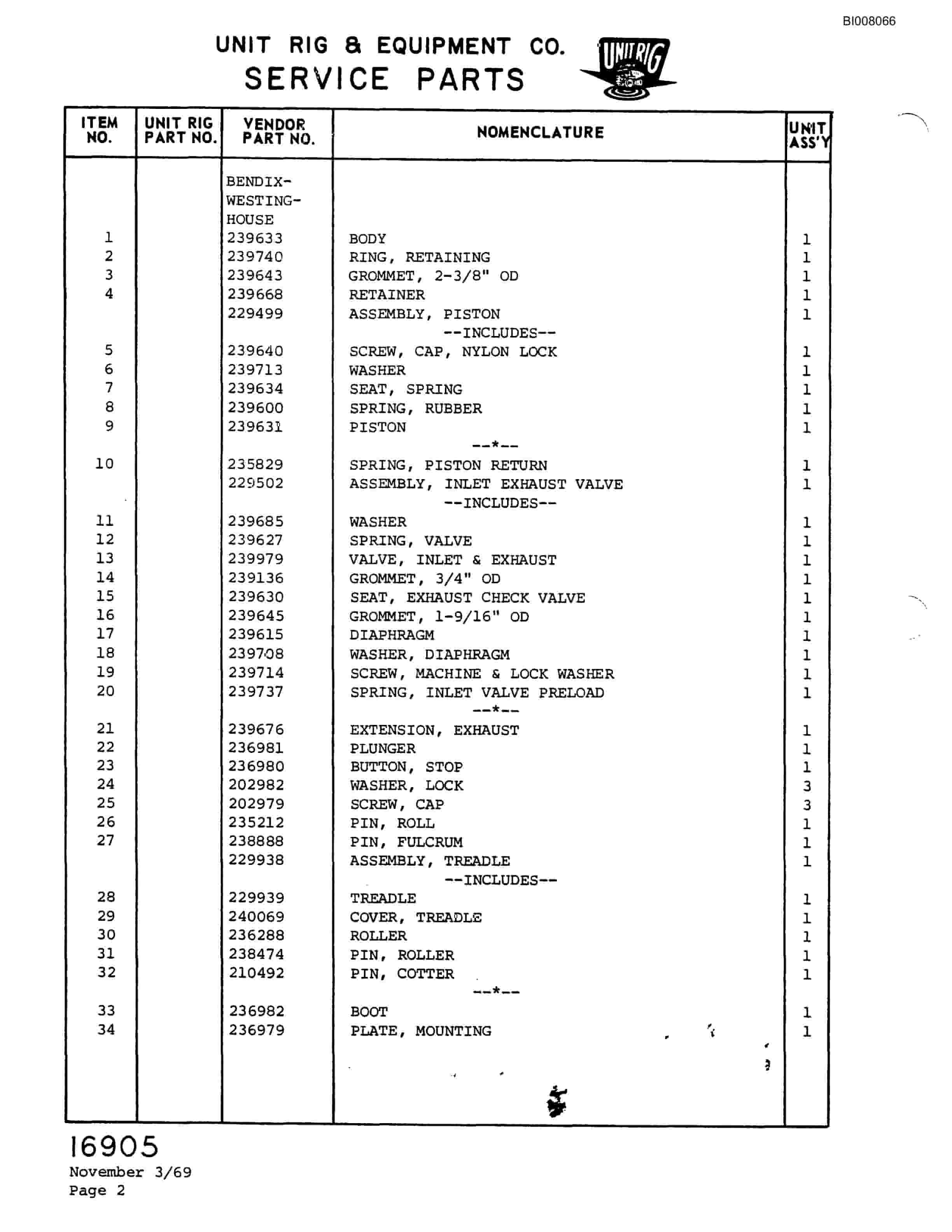 Bucyrus M-100 Assembly Parts Catalog BI008066-3