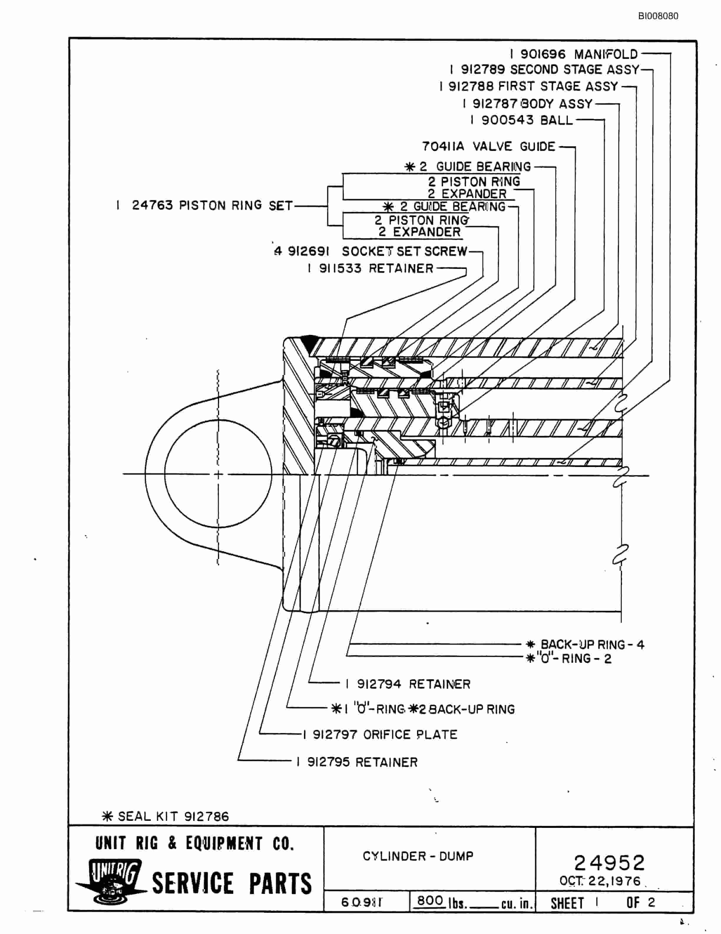 Bucyrus M-100 Assembly Parts Catalog BI008080-4