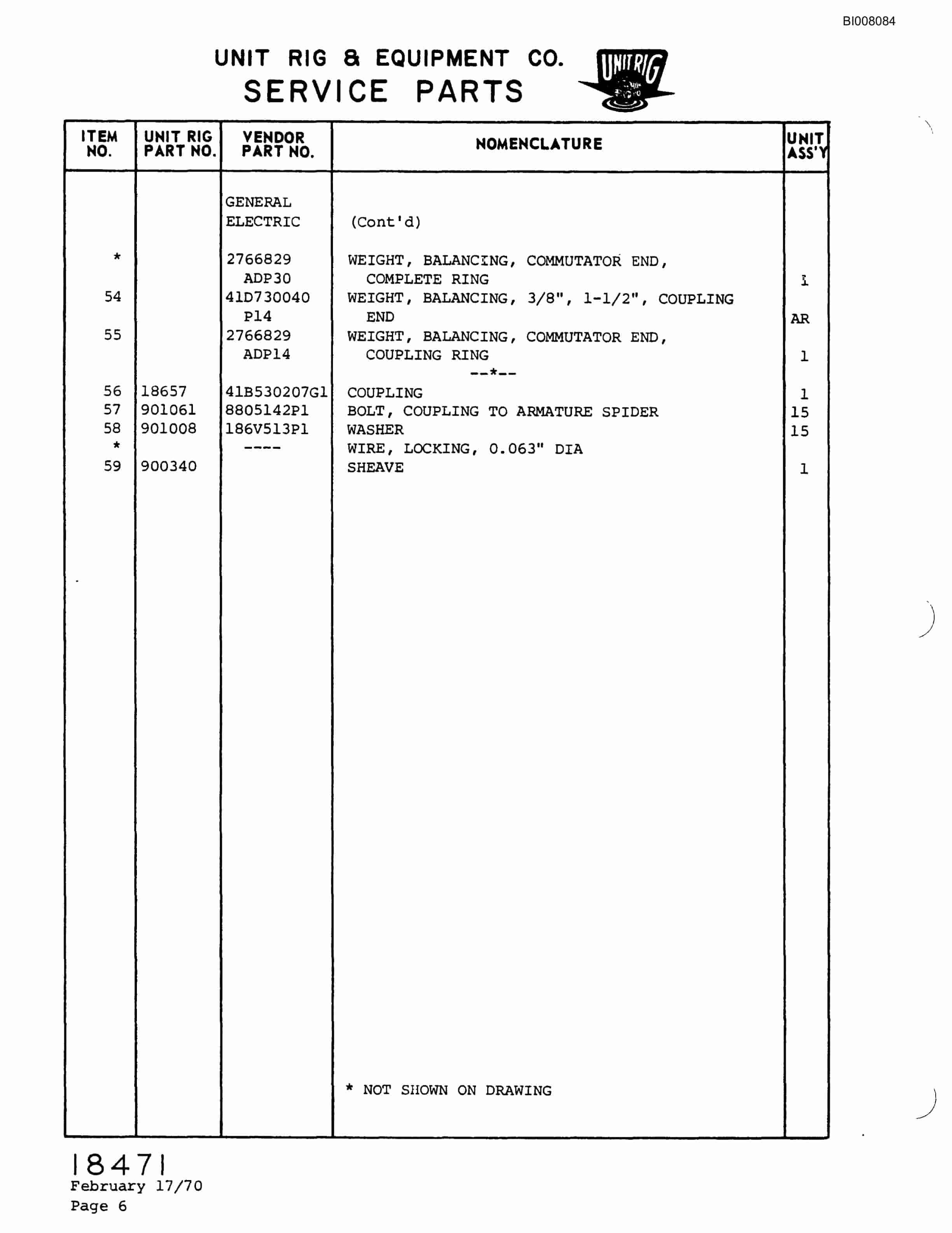 Bucyrus M-100 Assembly Parts Catalog BI008084-5