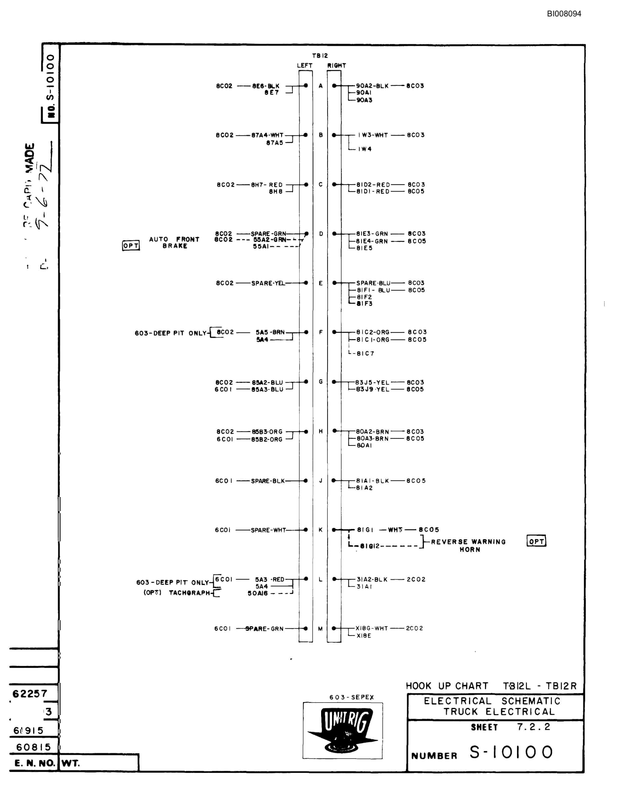 Bucyrus M-100 Assembly Parts Catalog BI008094-5