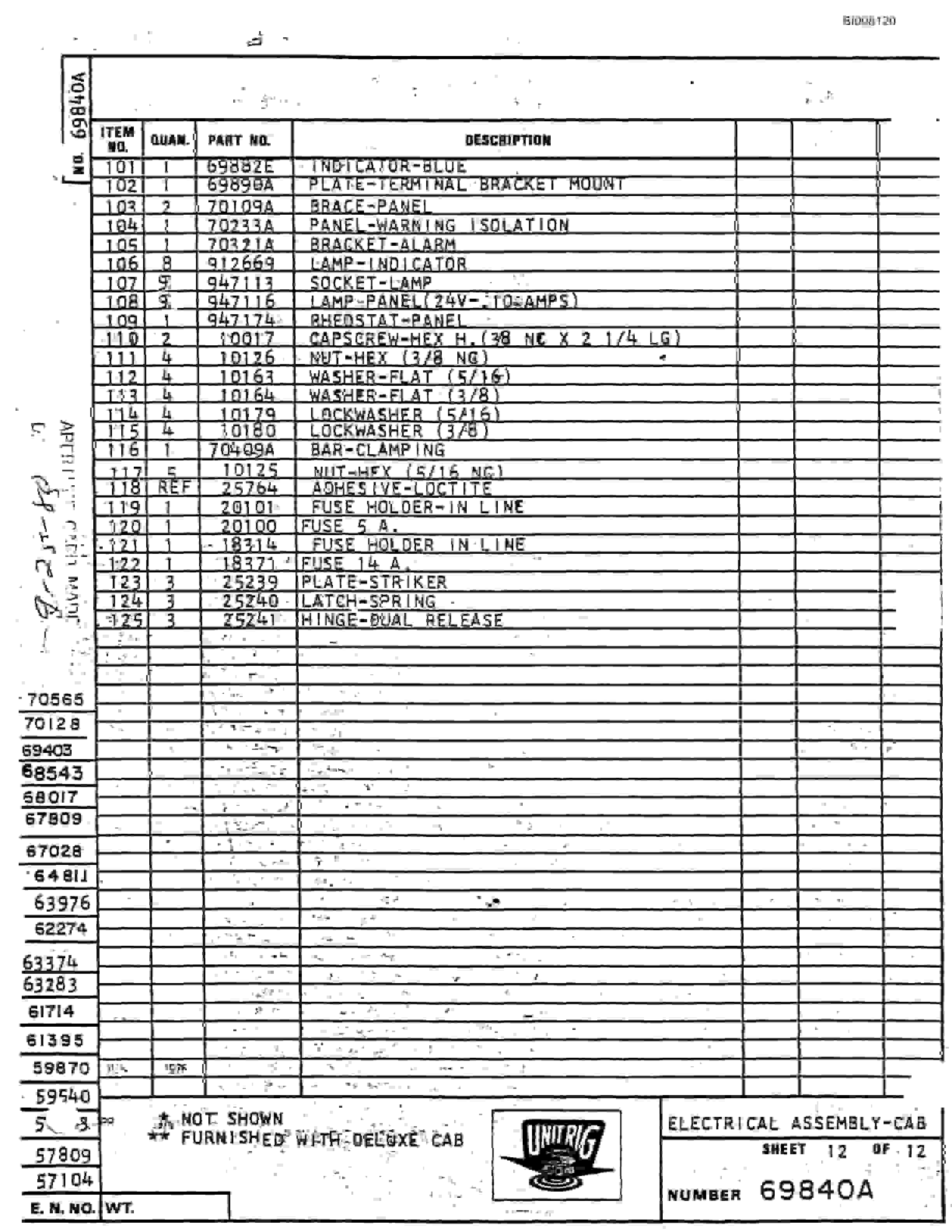 Bucyrus M-100 Assembly Parts Catalog BI008120-2