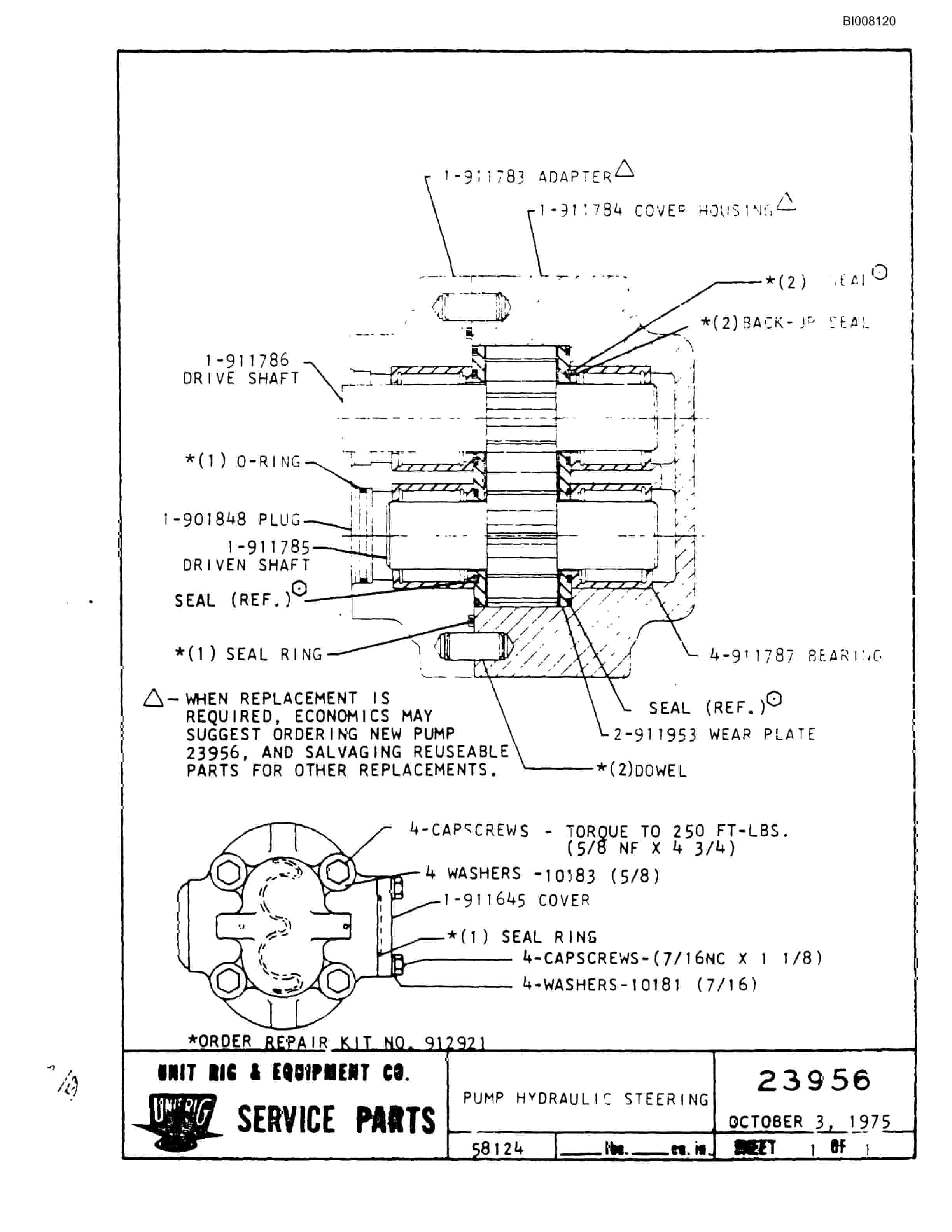 Bucyrus M-100 Assembly Parts Catalog BI008120-3