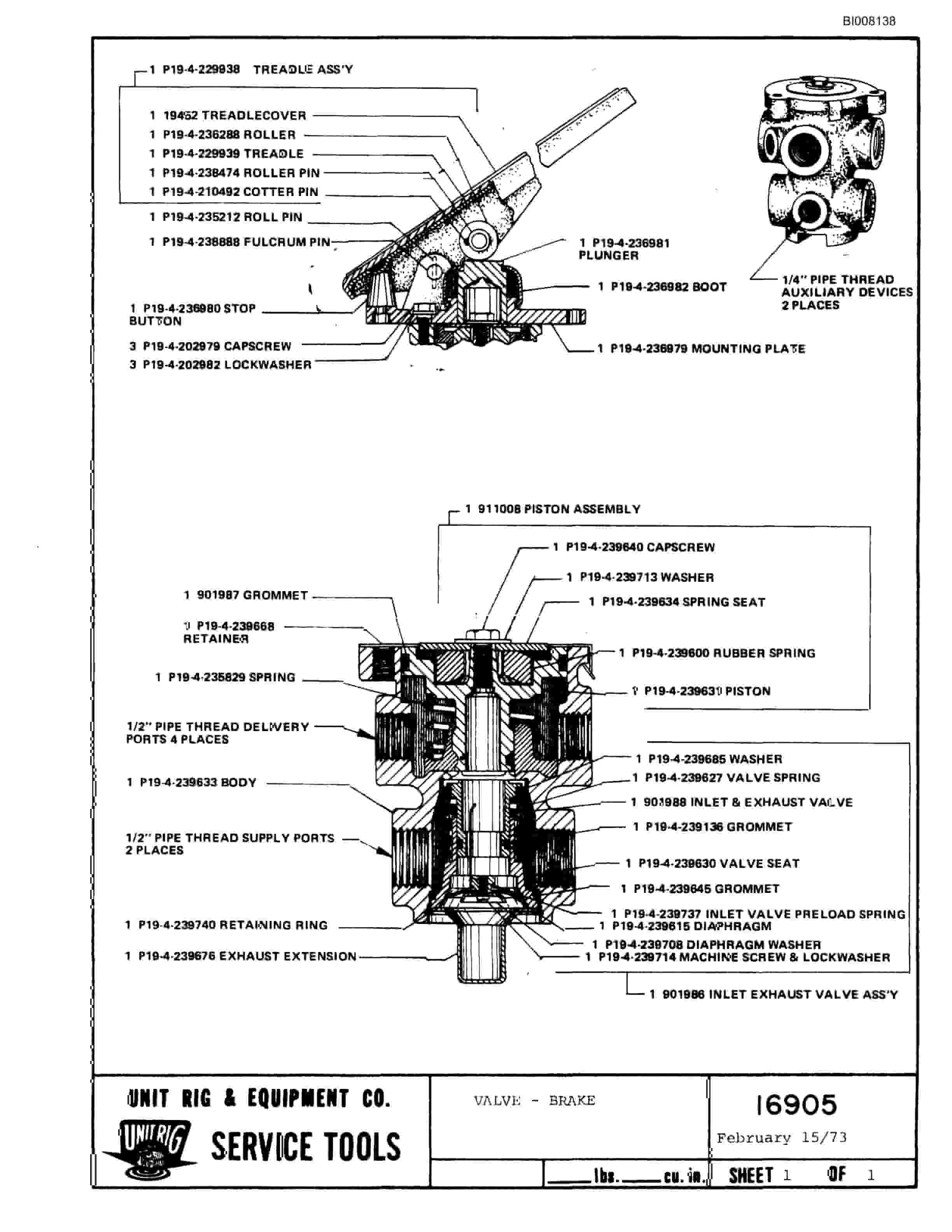 Bucyrus M-100 Assembly Parts Catalog BI008138-3