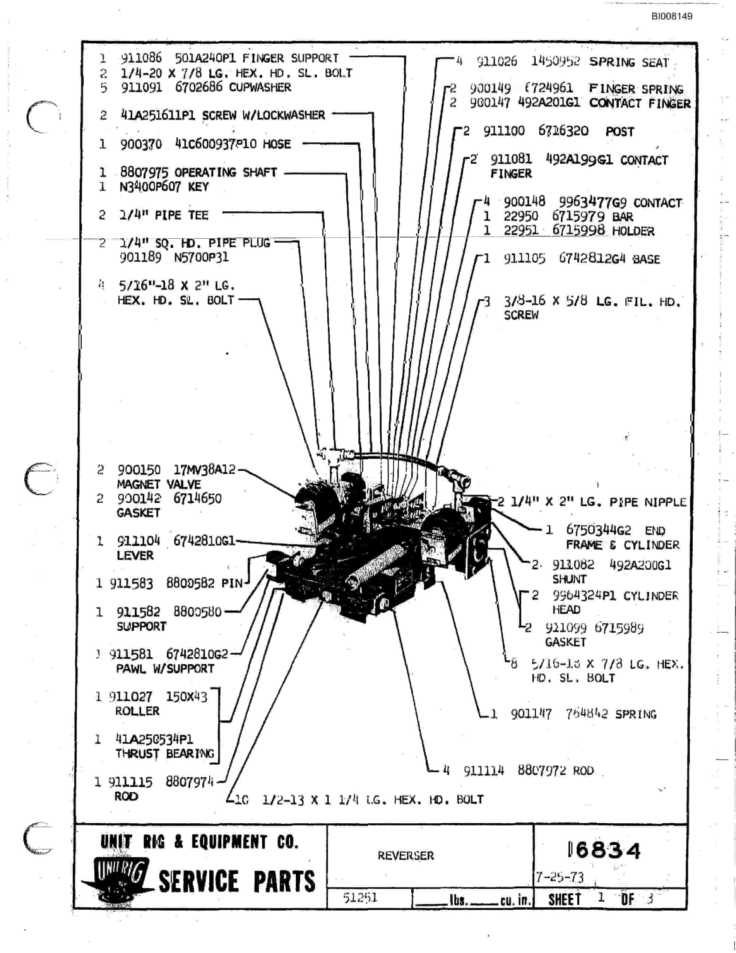 Bucyrus M-100 Assembly Parts Catalog BI008149-4