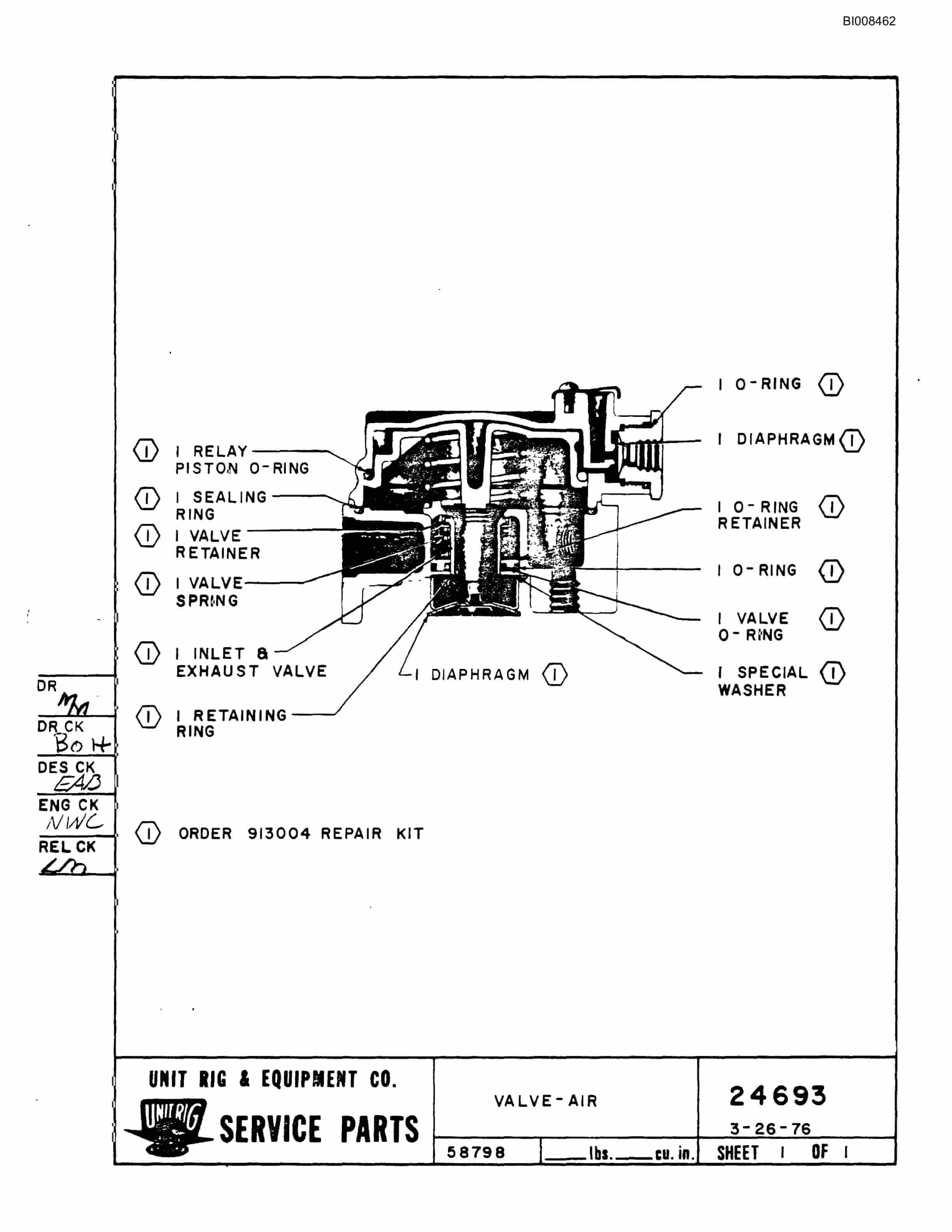 Bucyrus M-100 Assembly Parts Catalog BI008462-3