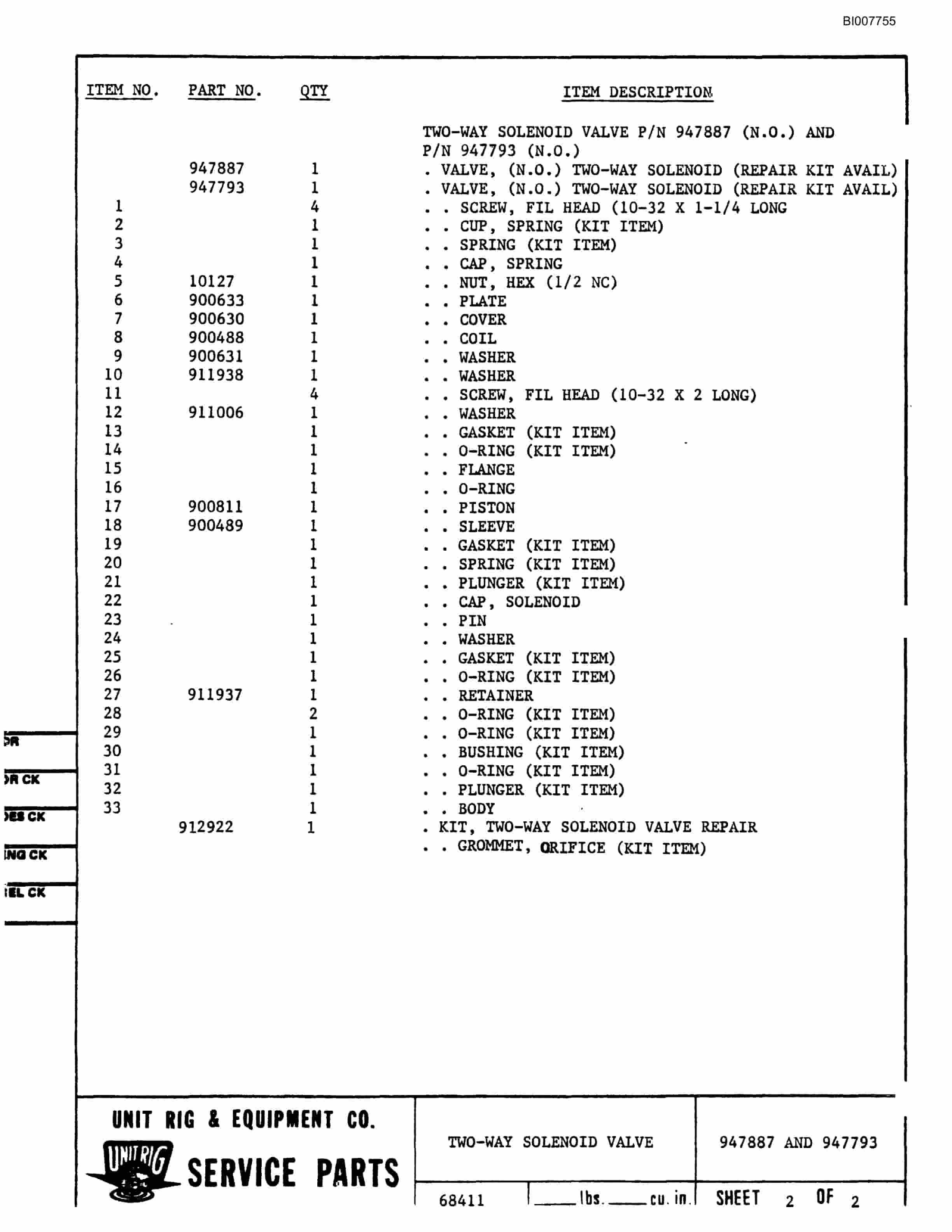 Bucyrus M-100 Illustrated Parts Catalog BI007755-4