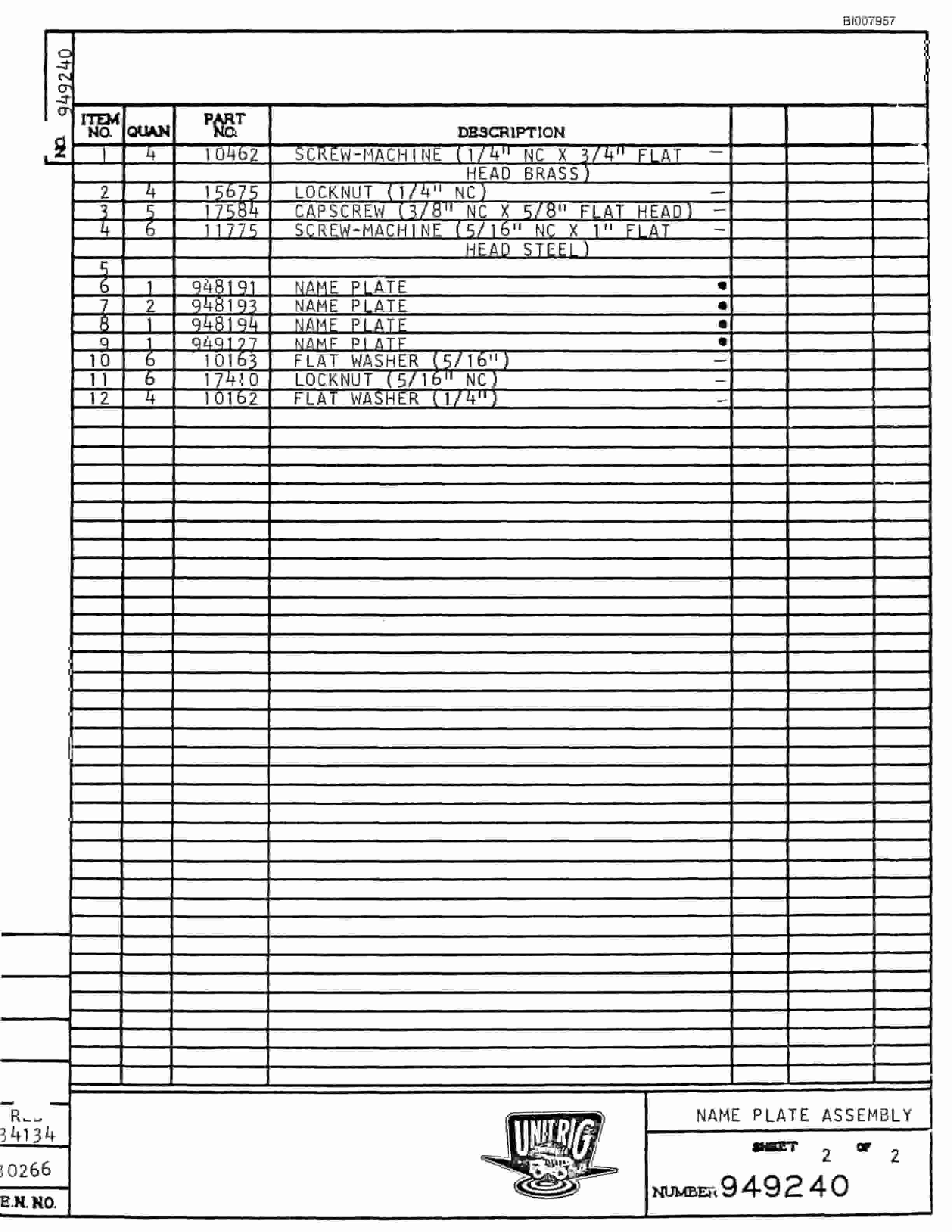 Bucyrus M-100 Illustrated Parts Catalog BI007957-2
