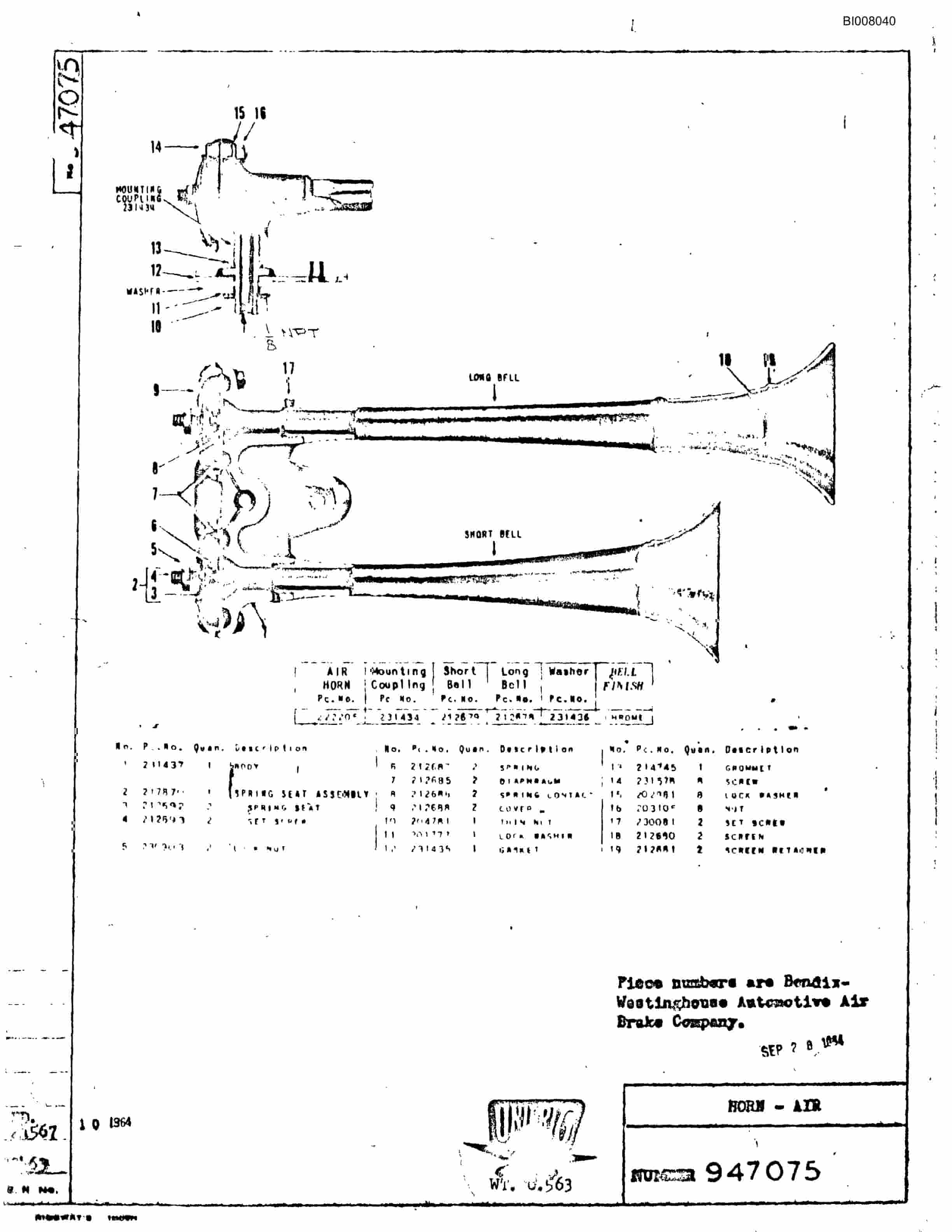 Bucyrus M-100 Illustrated Parts Catalog BI008040-5