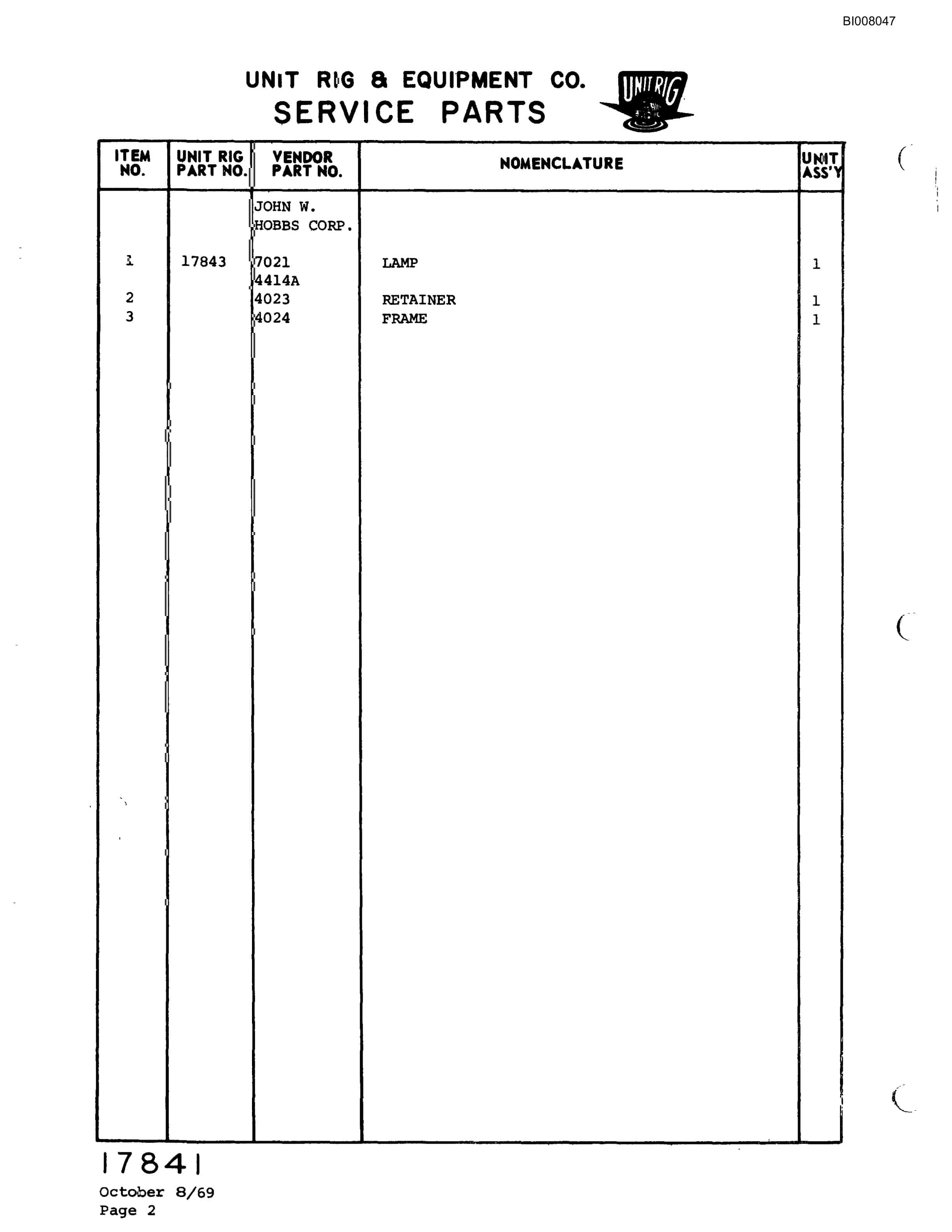 Bucyrus M-100 Illustrated Parts Catalog BI008047-5