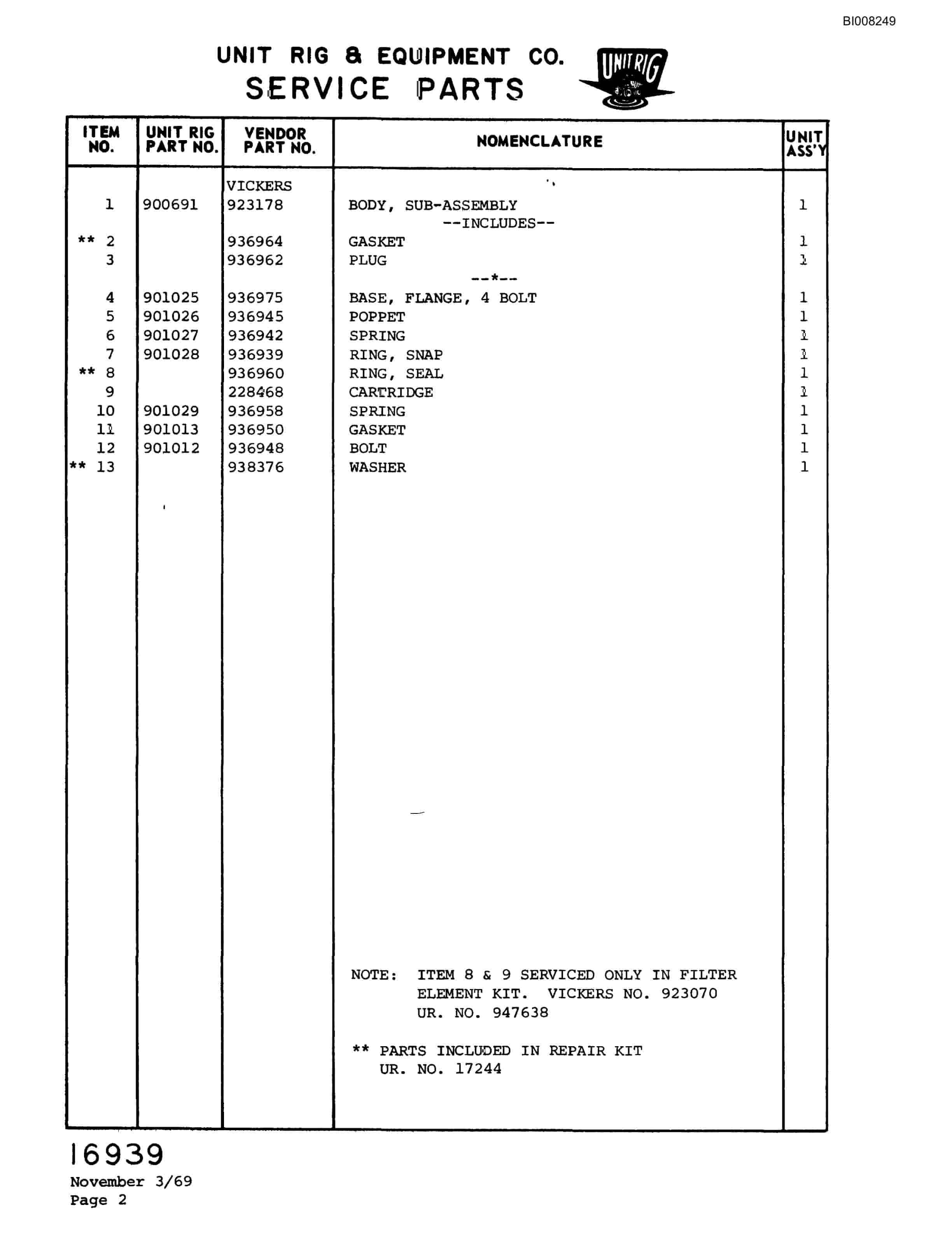 Bucyrus M-100 Illustrated Parts Catalog BI008249-4