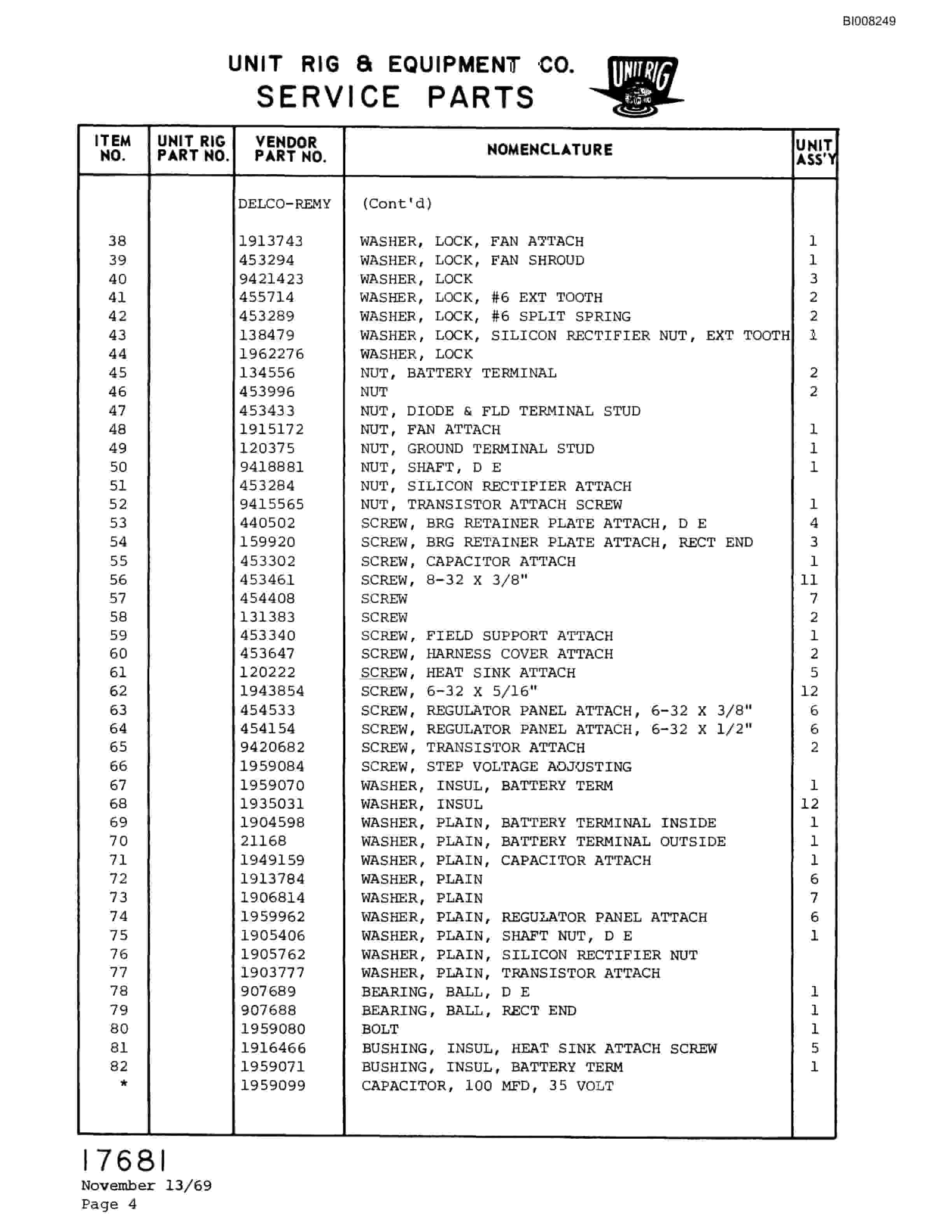 Bucyrus M-100 Illustrated Parts Catalog BI008249-5