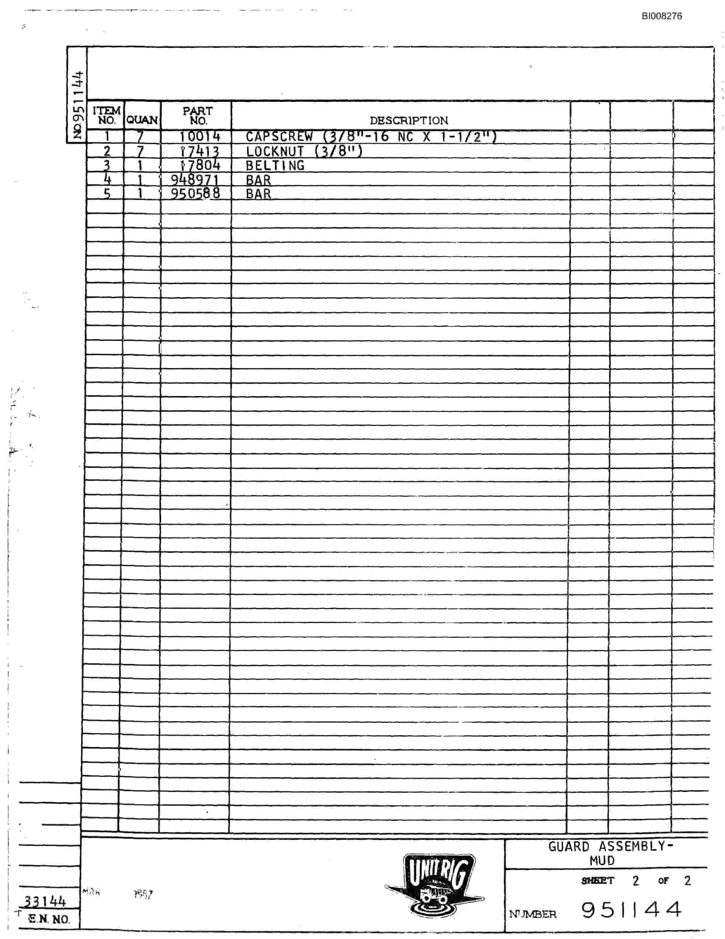 Bucyrus M-100 Illustrated Parts Catalog BI008276-2