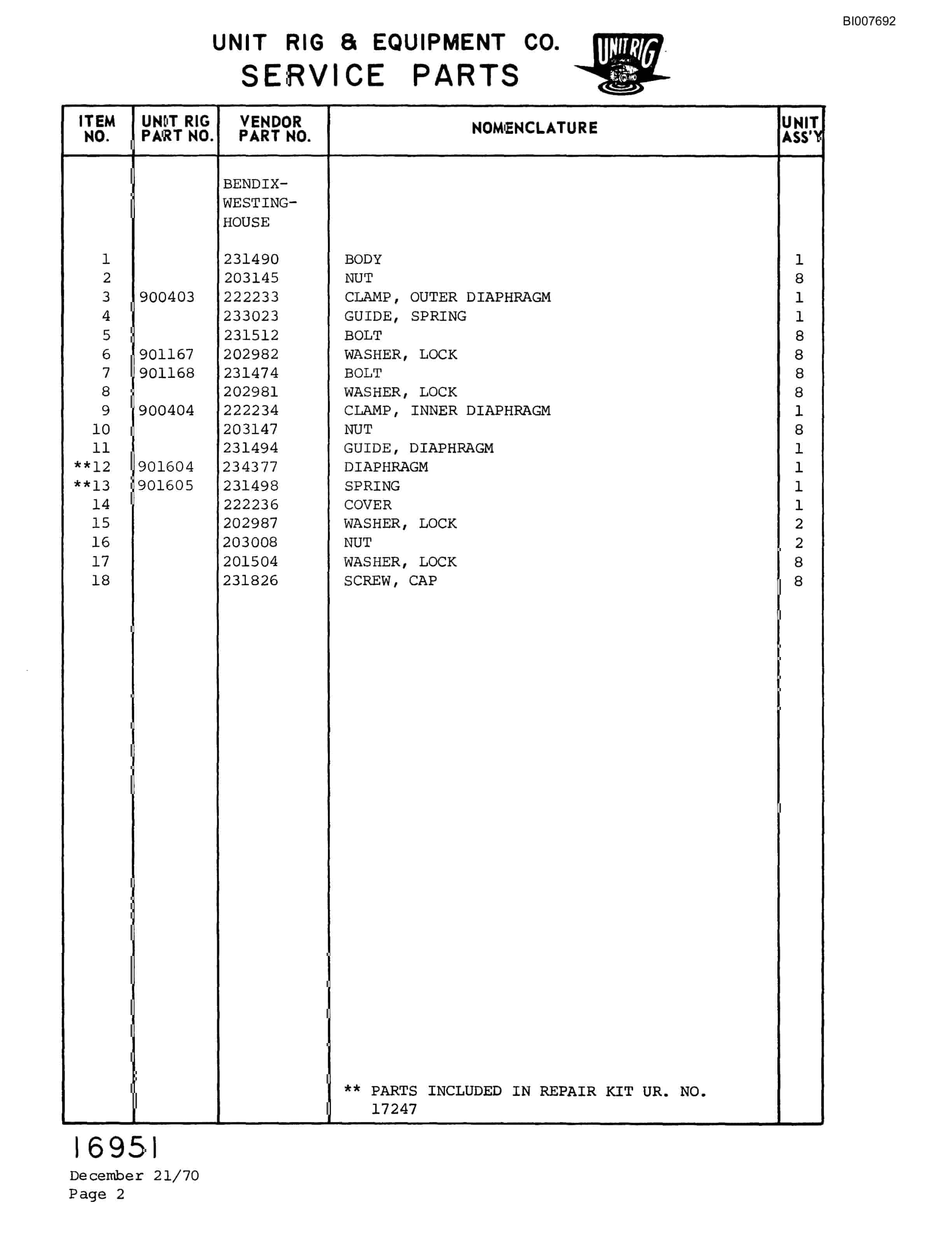 Bucyrus M-100 Parts Catalog BI007692-3