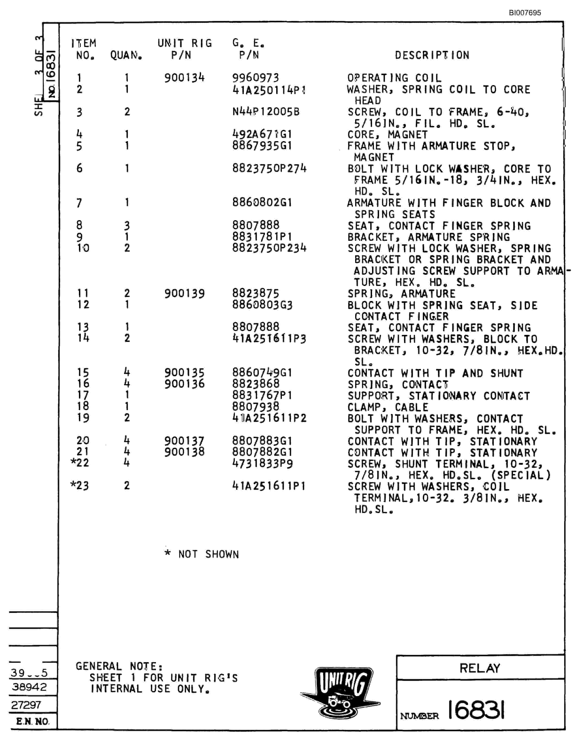 Bucyrus M-100 Parts Catalog BI007695-3