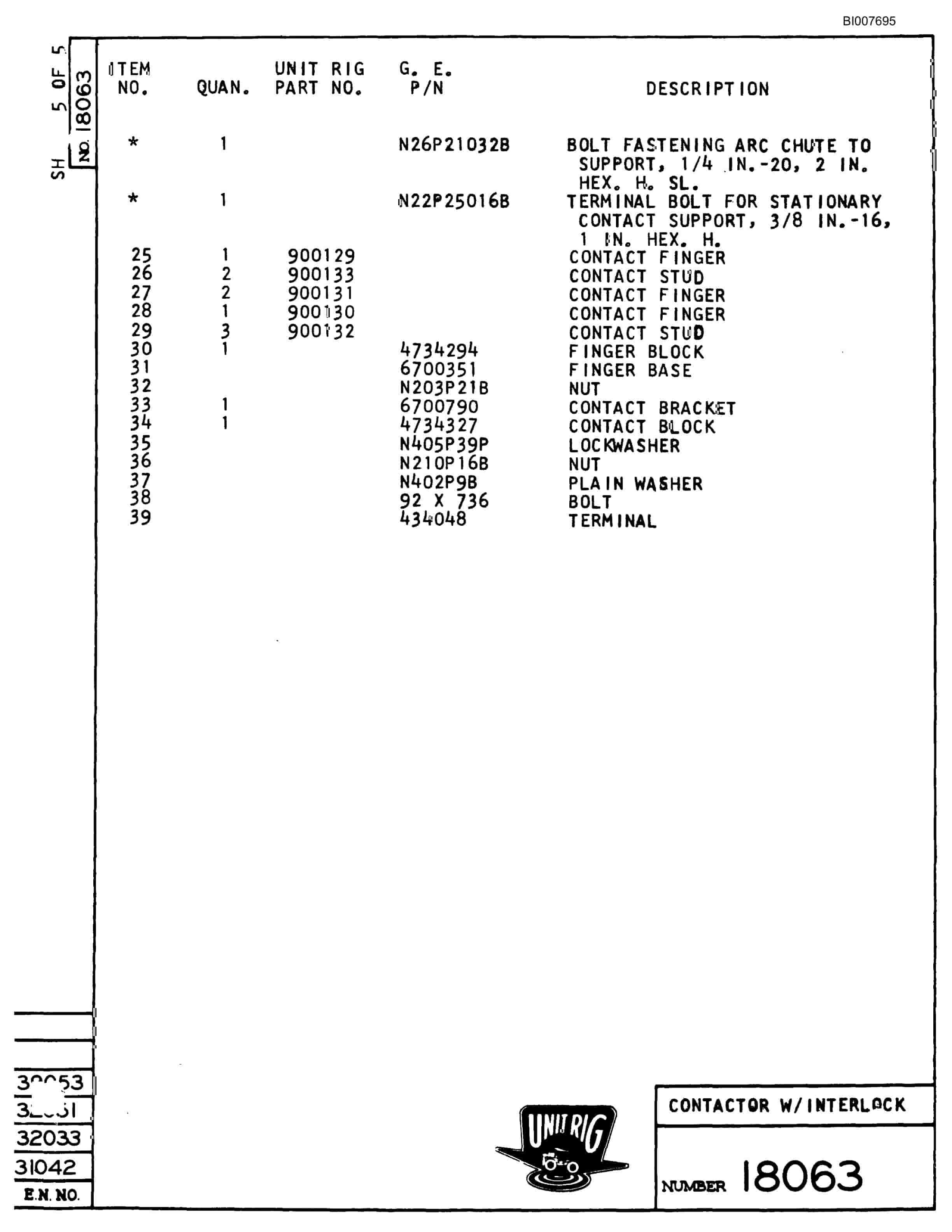 Bucyrus M-100 Parts Catalog BI007695-4