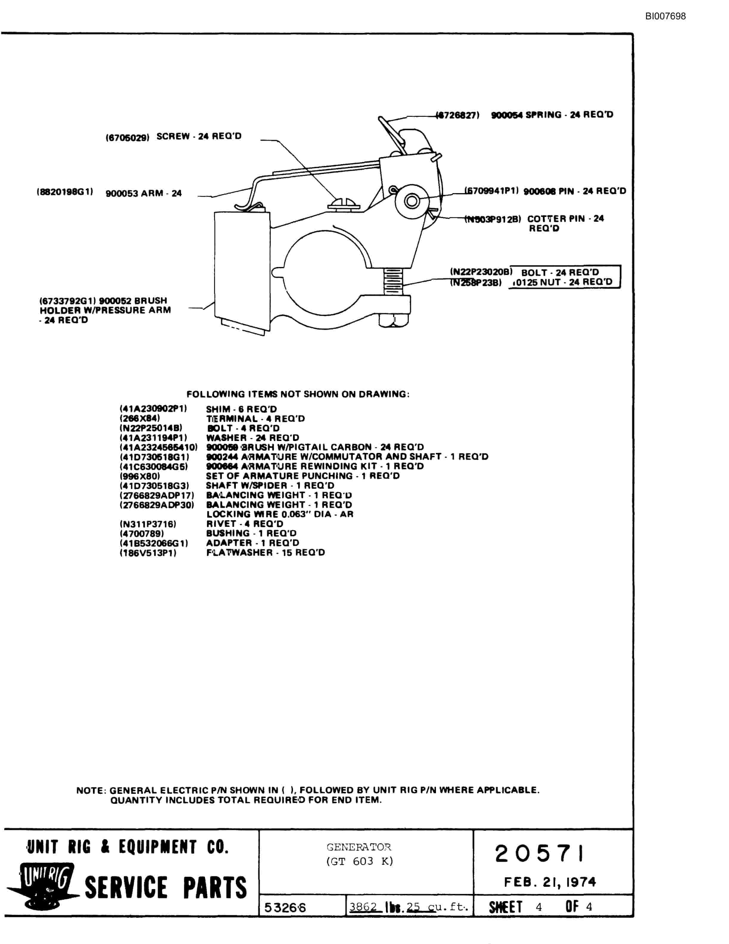 Bucyrus M-100 Parts Catalog BI007698-4