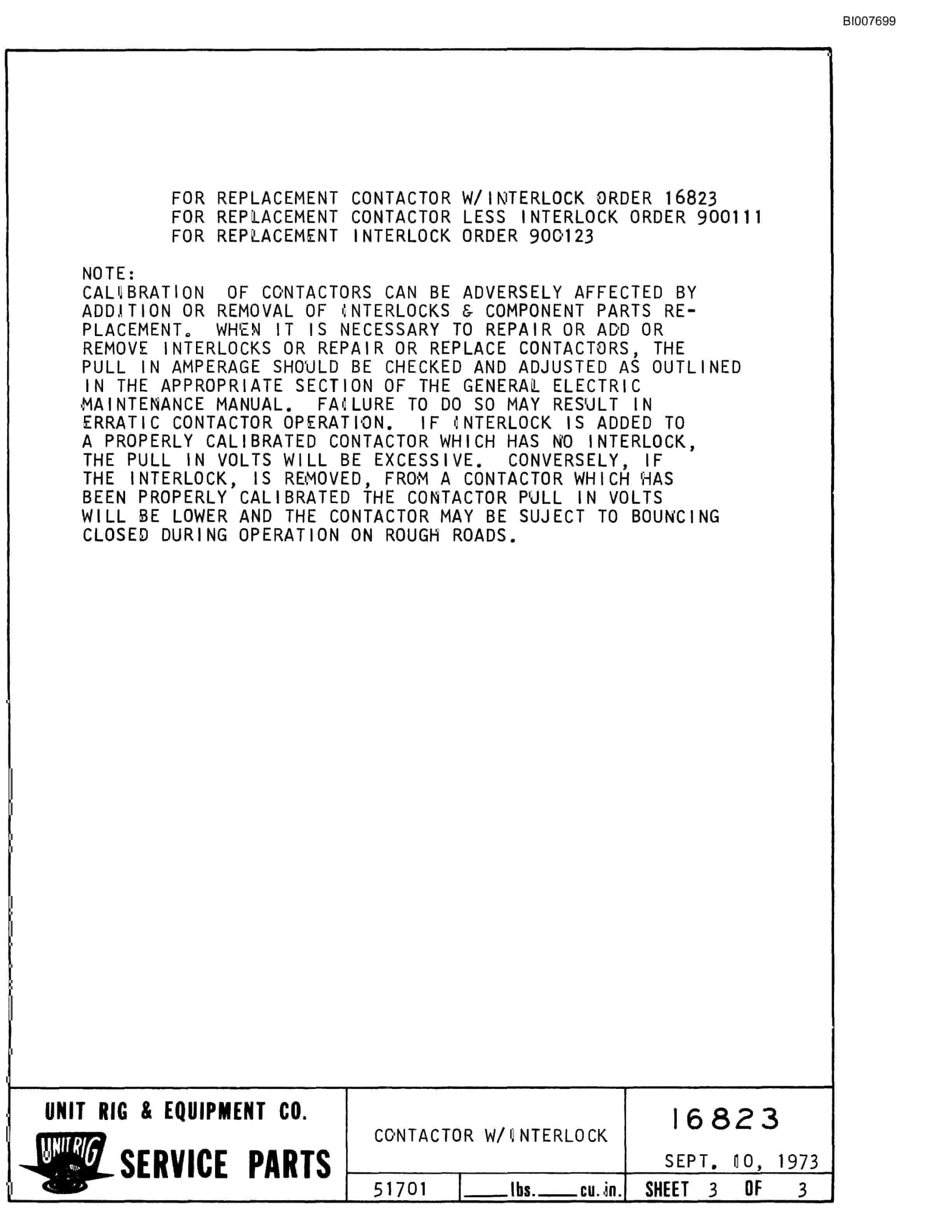 Bucyrus M-100 Parts Catalog BI007699-3