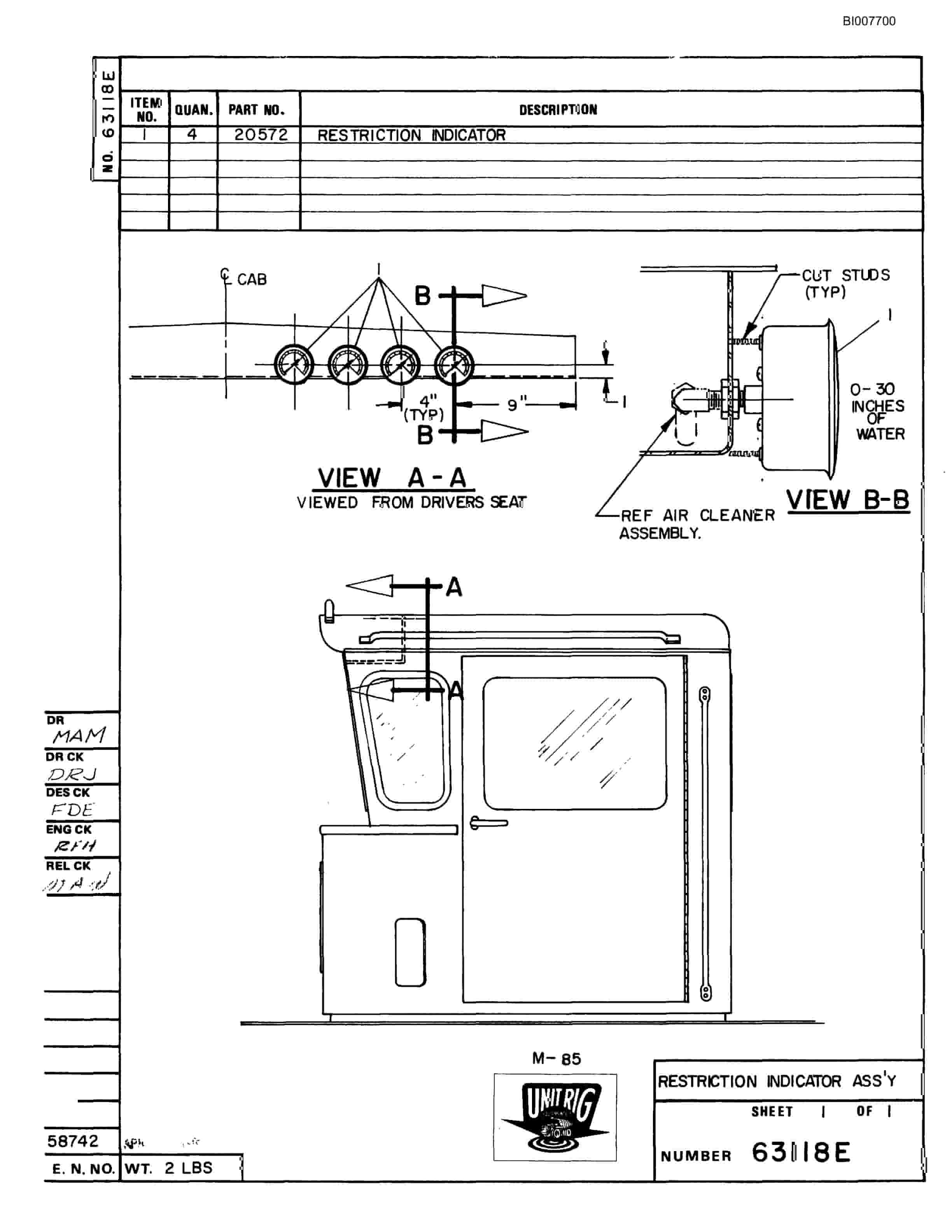 Bucyrus M-100 Parts Catalog BI007700-2