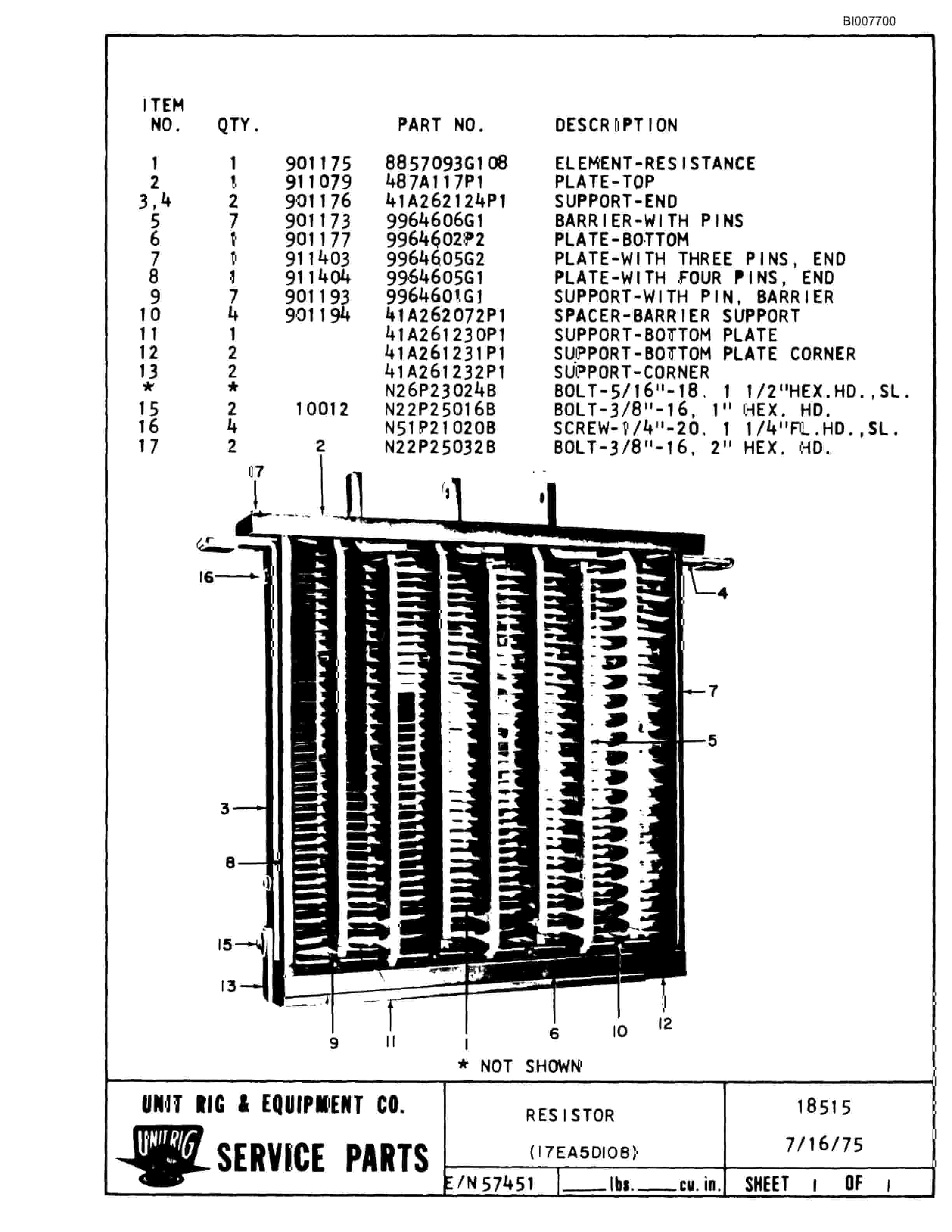Bucyrus M-100 Parts Catalog BI007700-4