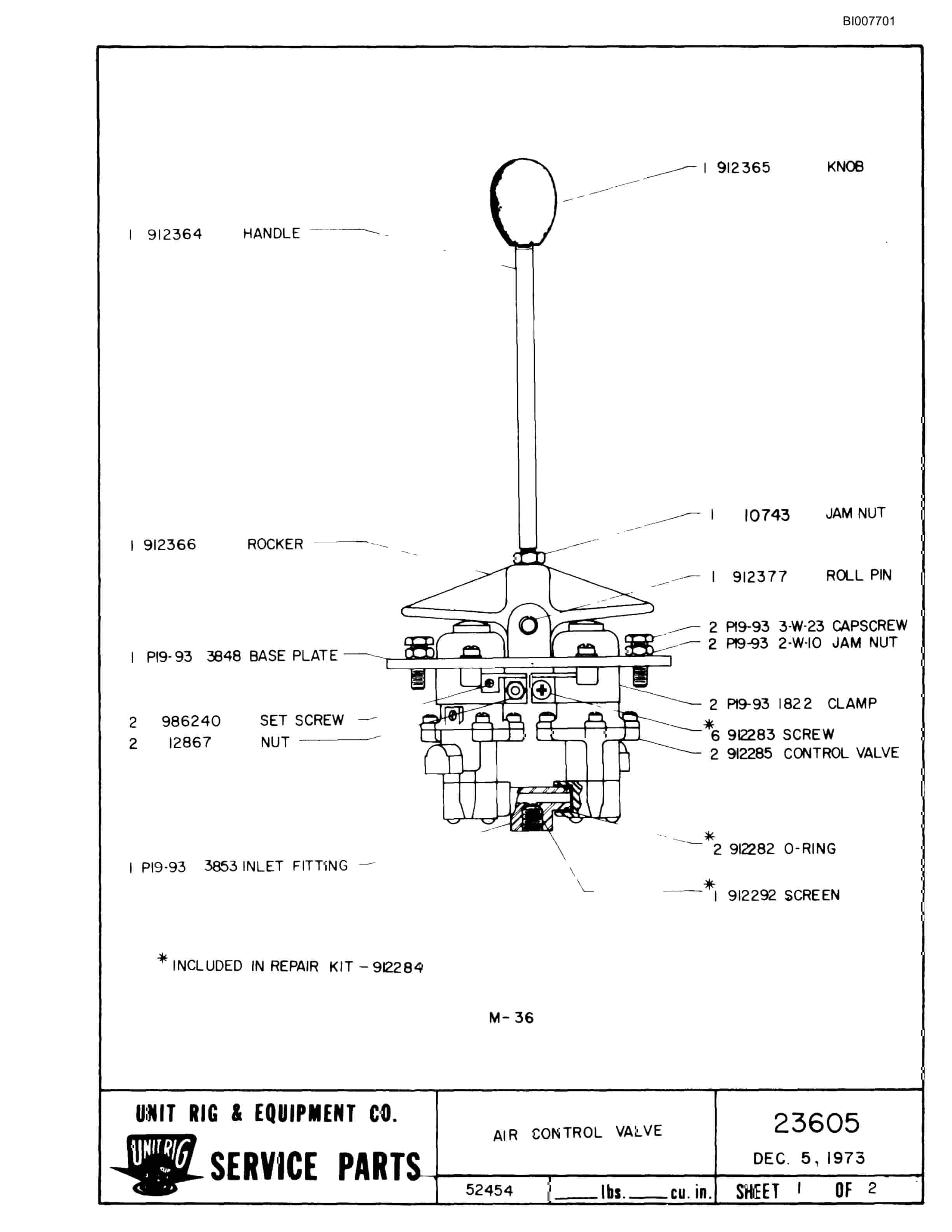 Bucyrus M-100 Parts Catalog BI007701-4