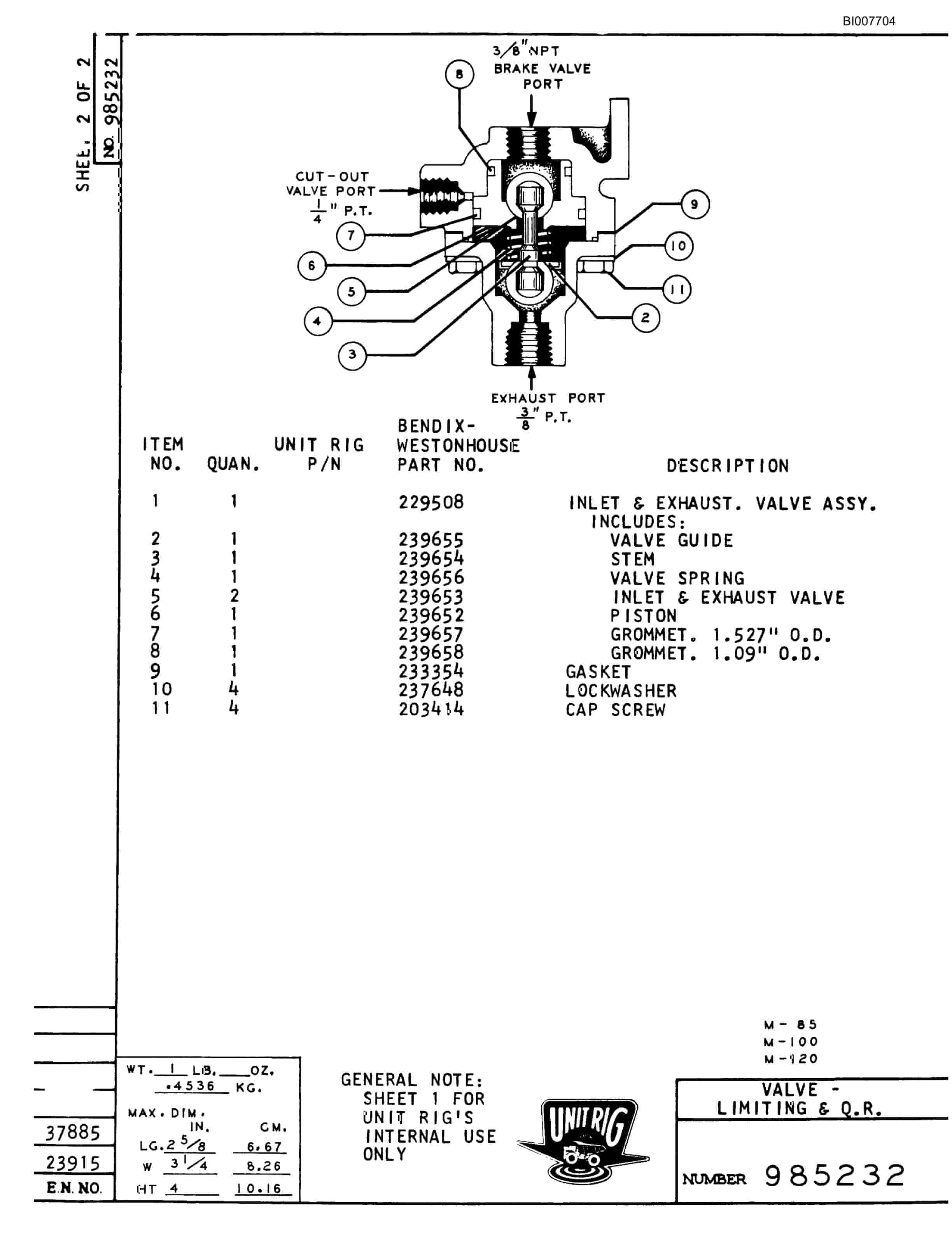 Bucyrus M-100 Parts Catalog BI007704-5