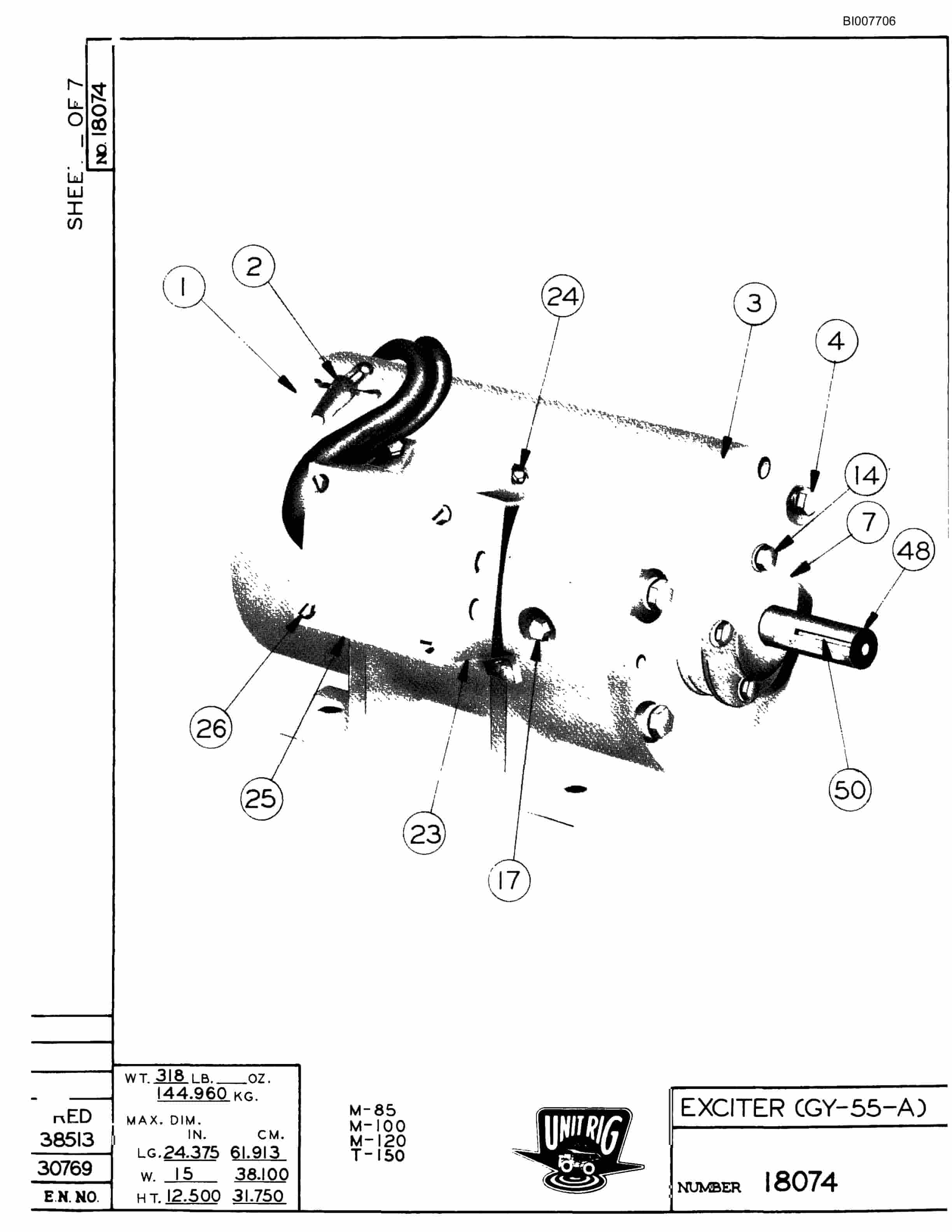 Bucyrus M-100 Parts Catalog BI007706-3