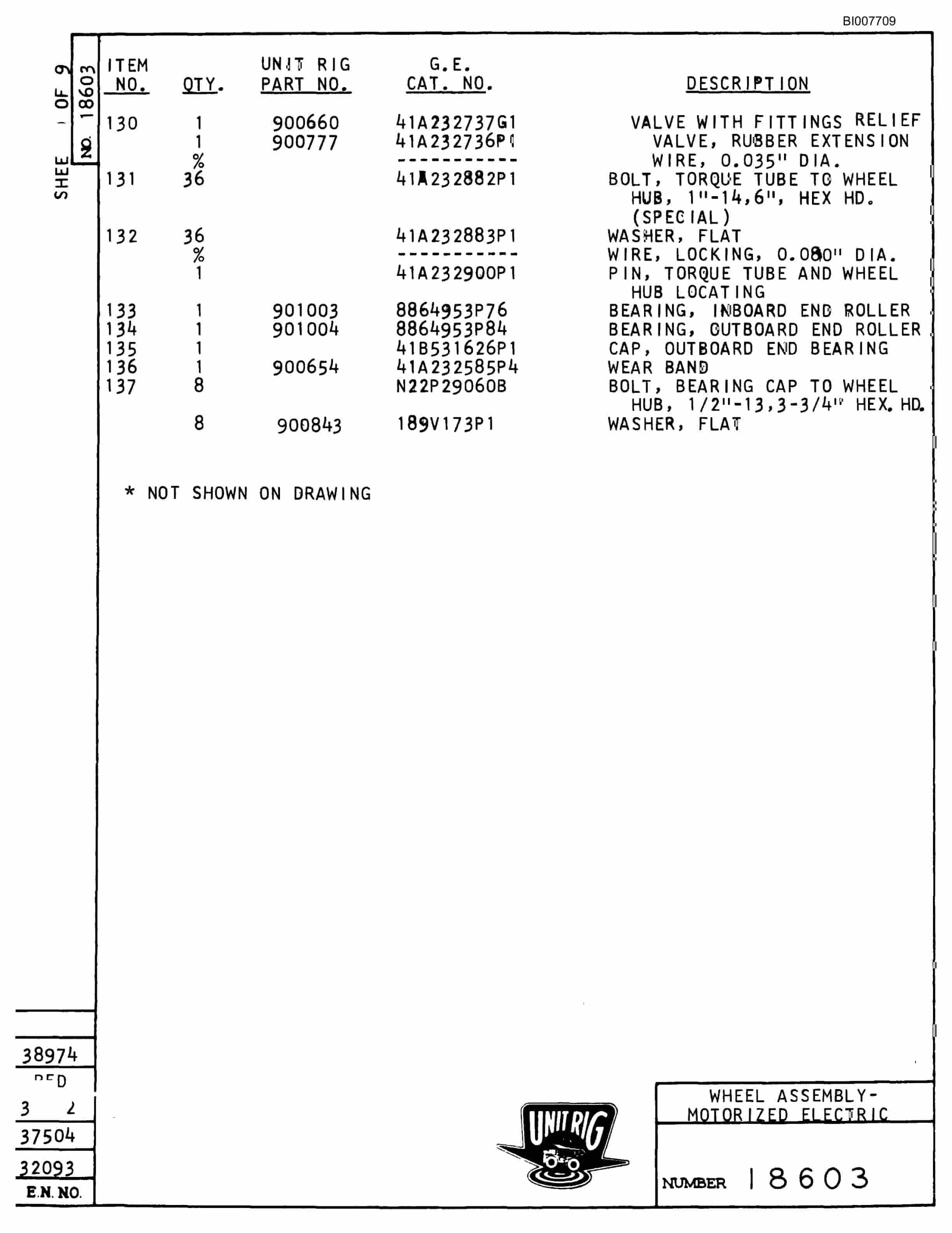 Bucyrus M-100 Parts Catalog BI007709-4