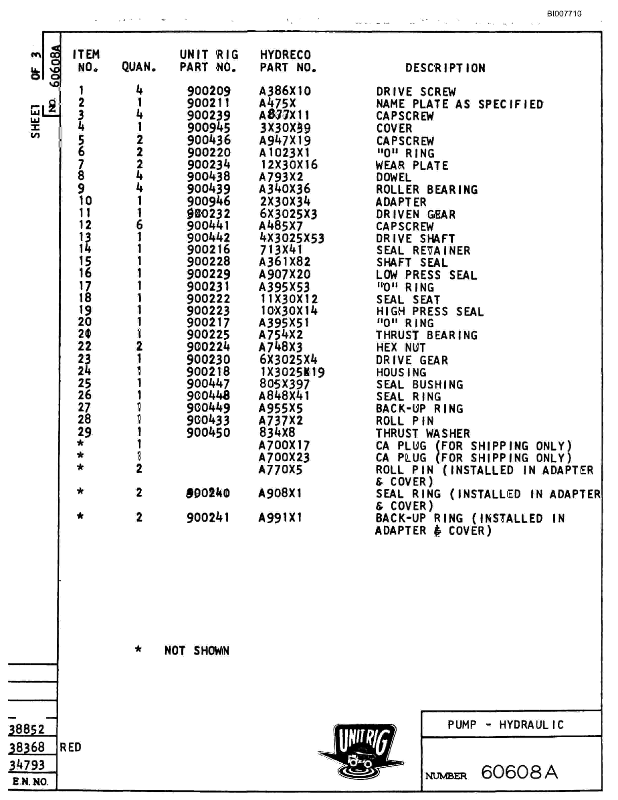 Bucyrus M-100 Parts Catalog BI007710-5