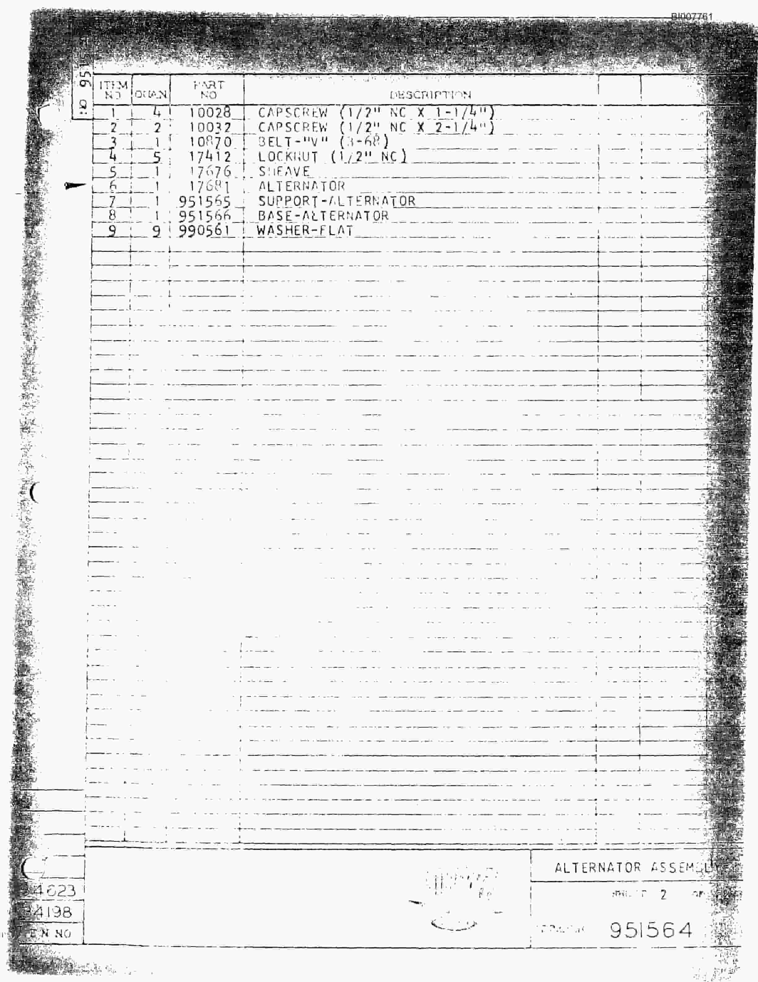 Bucyrus M-100 Parts Catalog BI007761-4