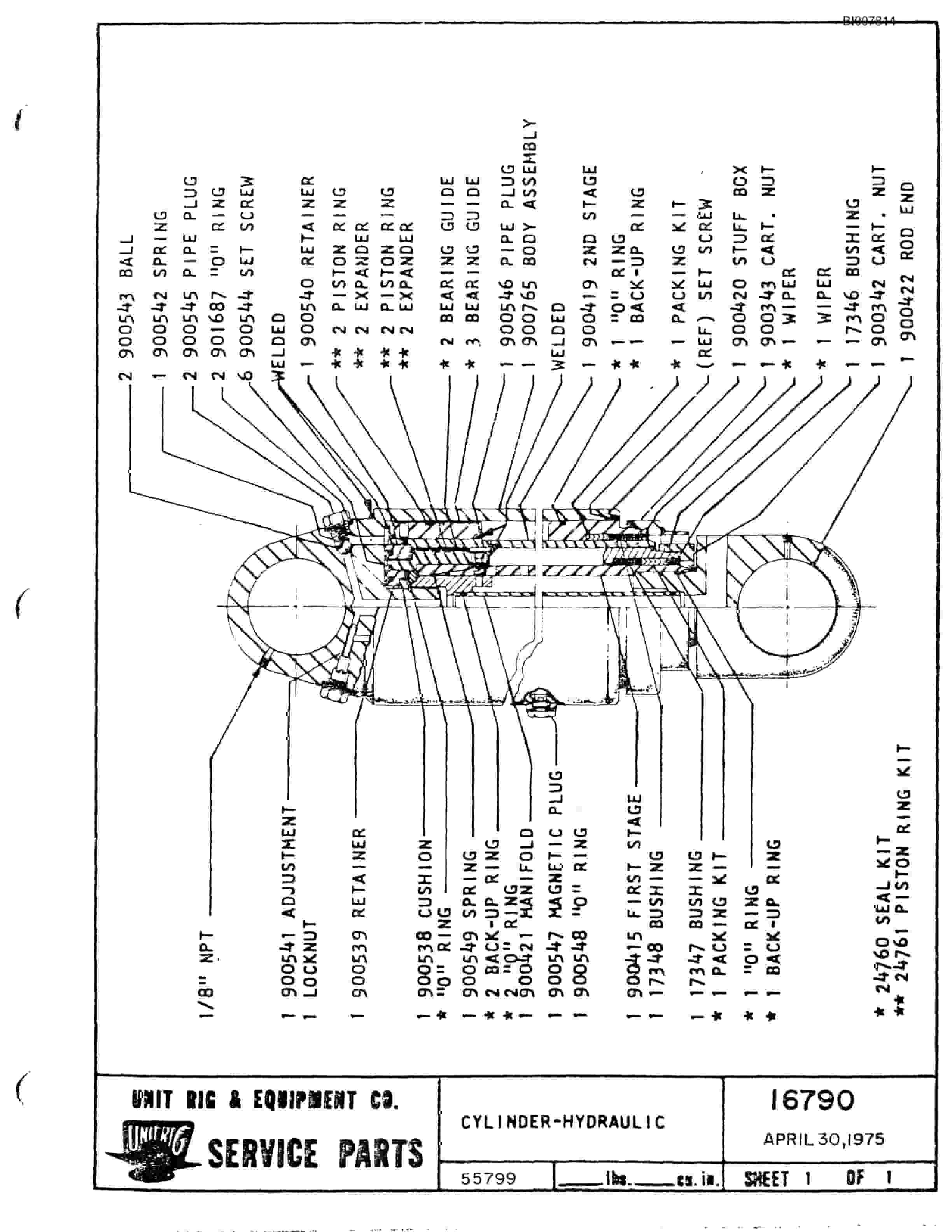 Bucyrus M-100 Parts Catalog BI007814-3
