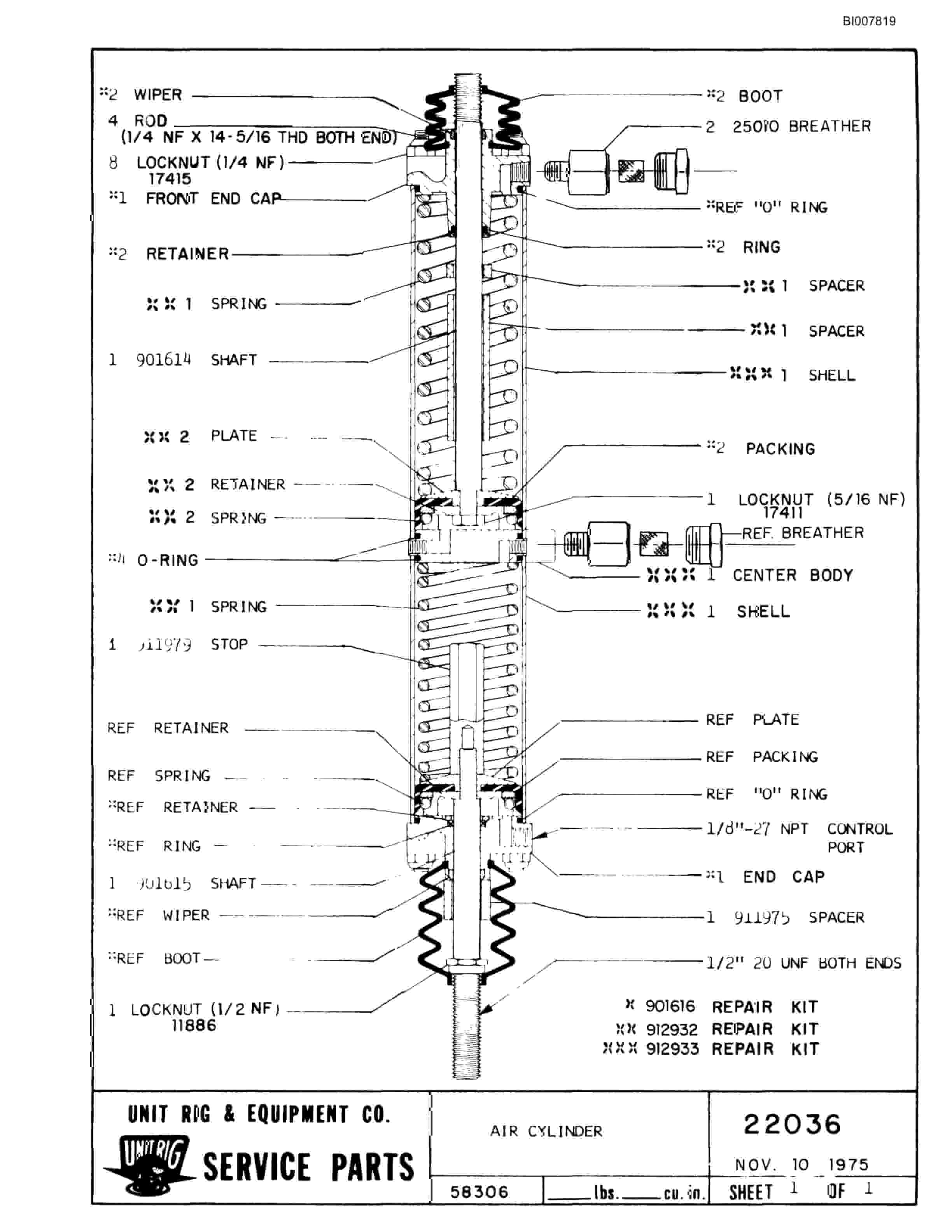 Bucyrus M-100 Parts Catalog BI007819-4