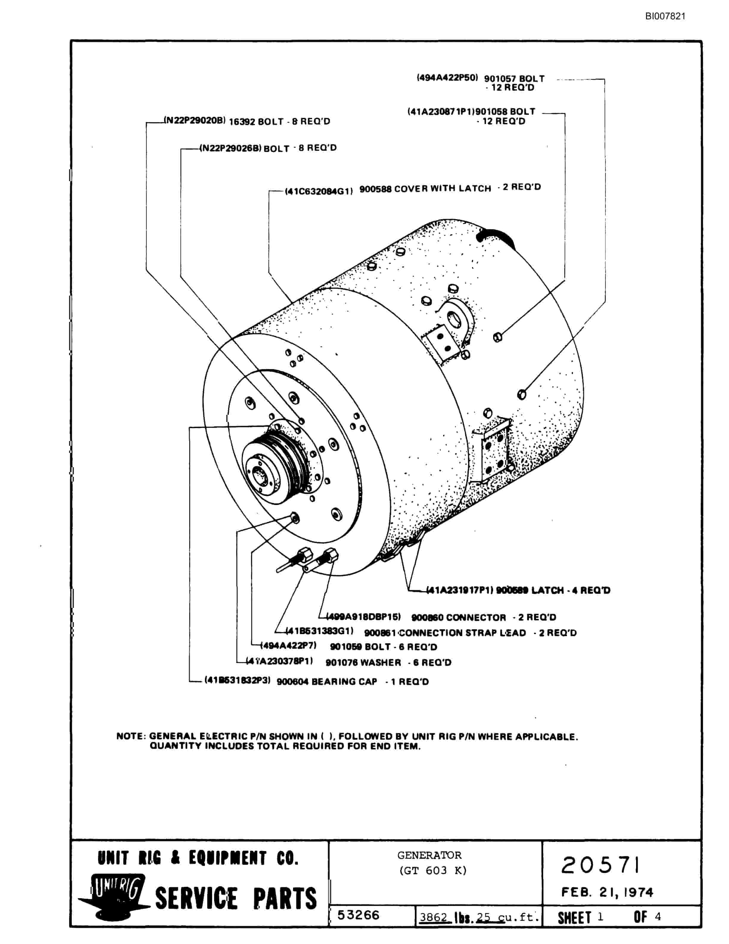 Bucyrus M-100 Parts Catalog BI007821-4