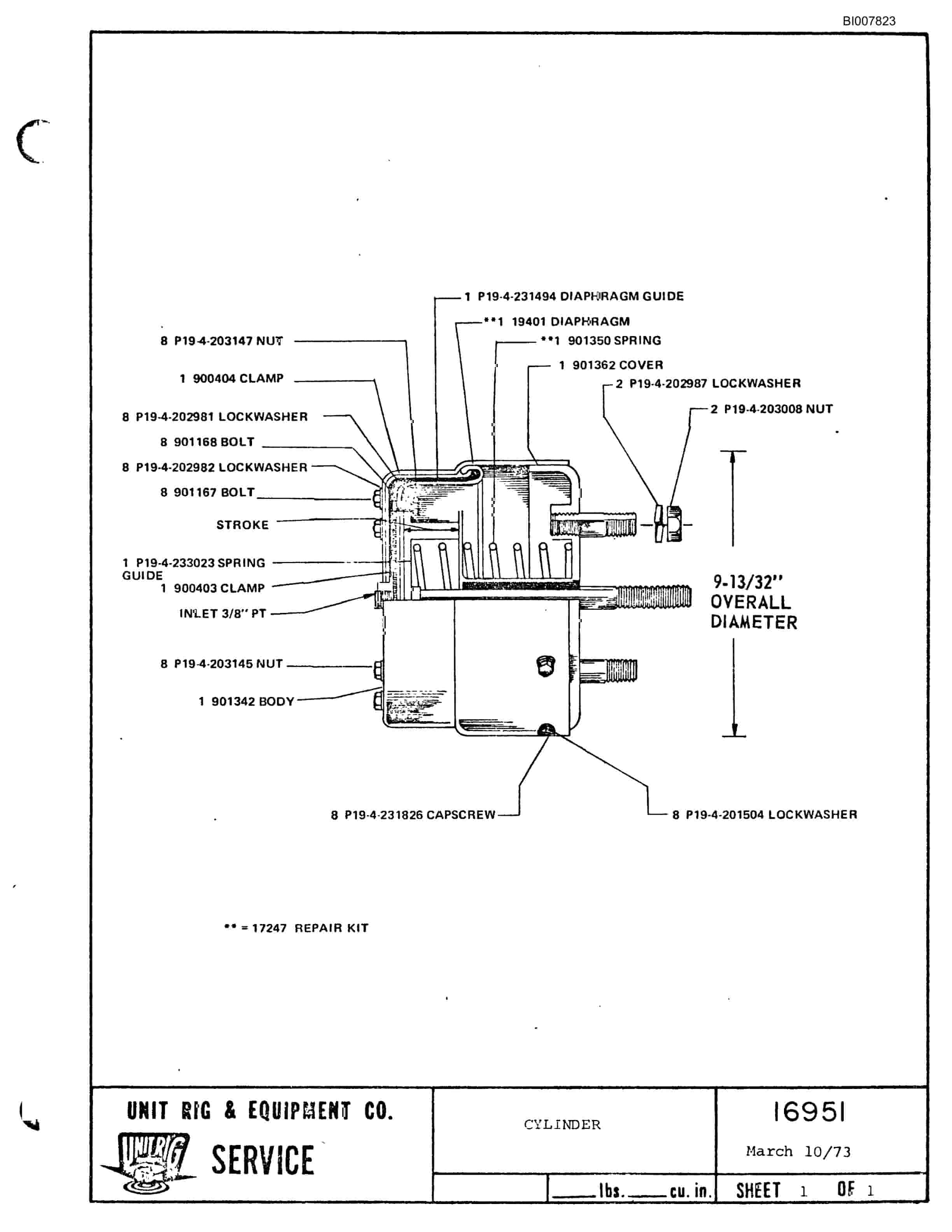 Bucyrus M-100 Parts Catalog BI007823-4