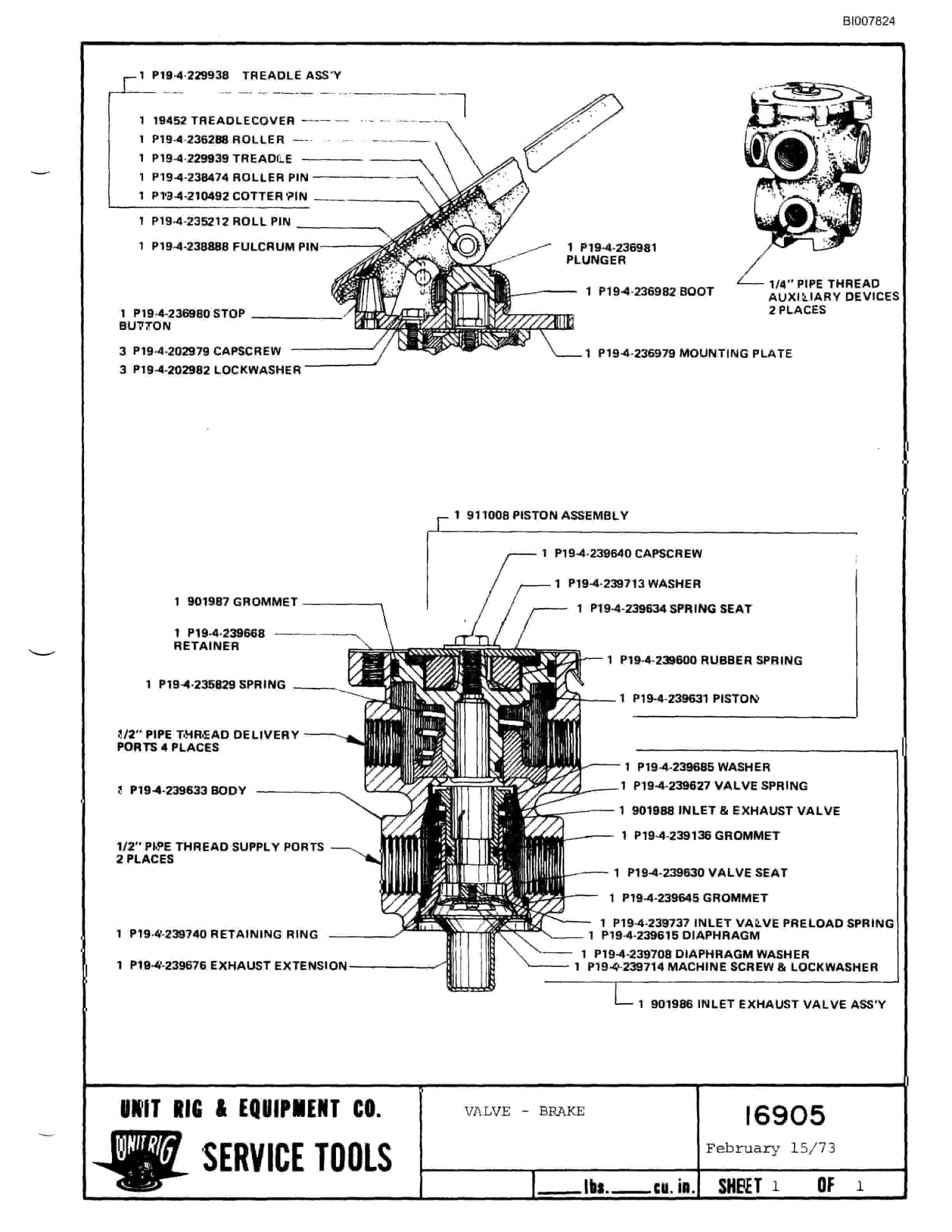 Bucyrus M-100 Parts Catalog BI007824-4
