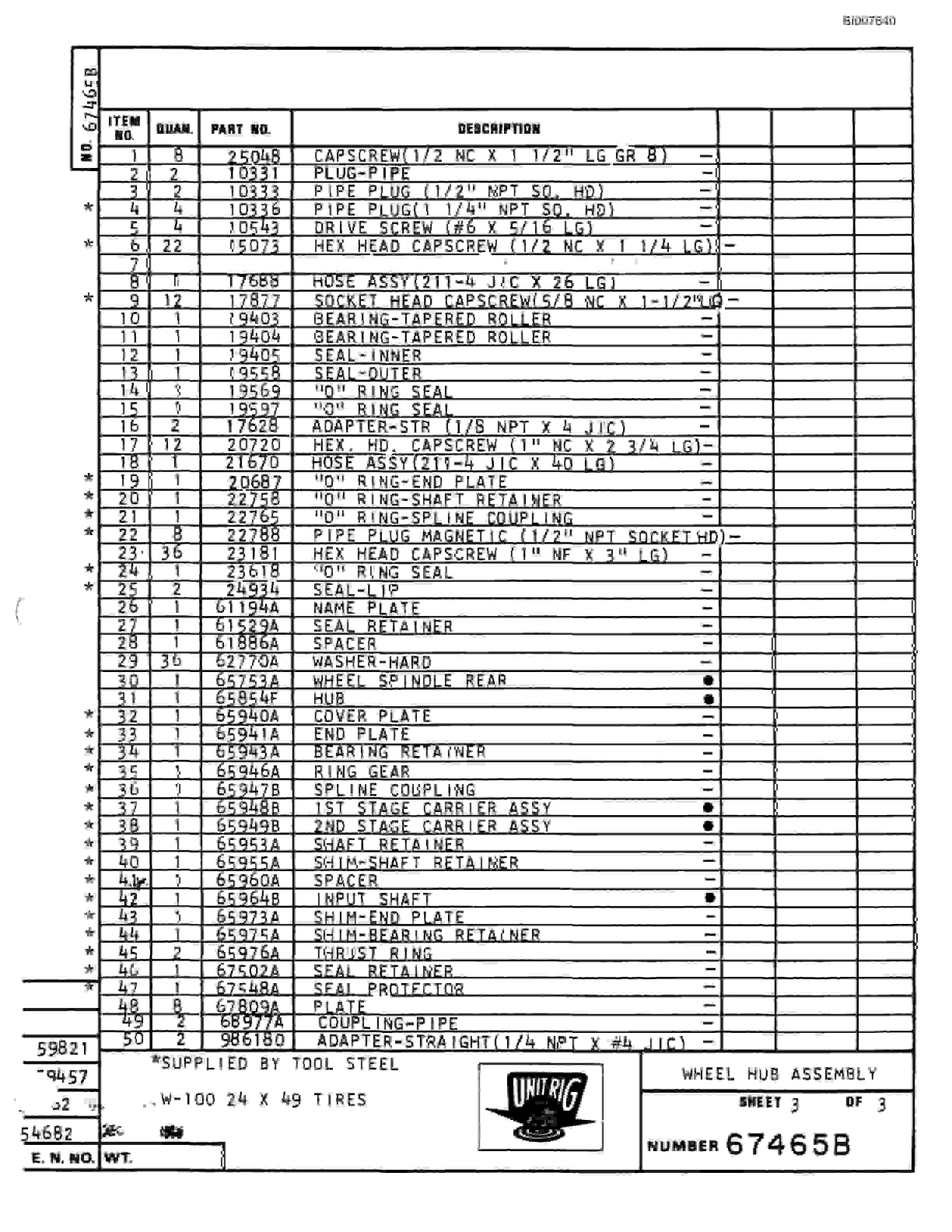 Bucyrus M-100 Parts Catalog BI007840-2