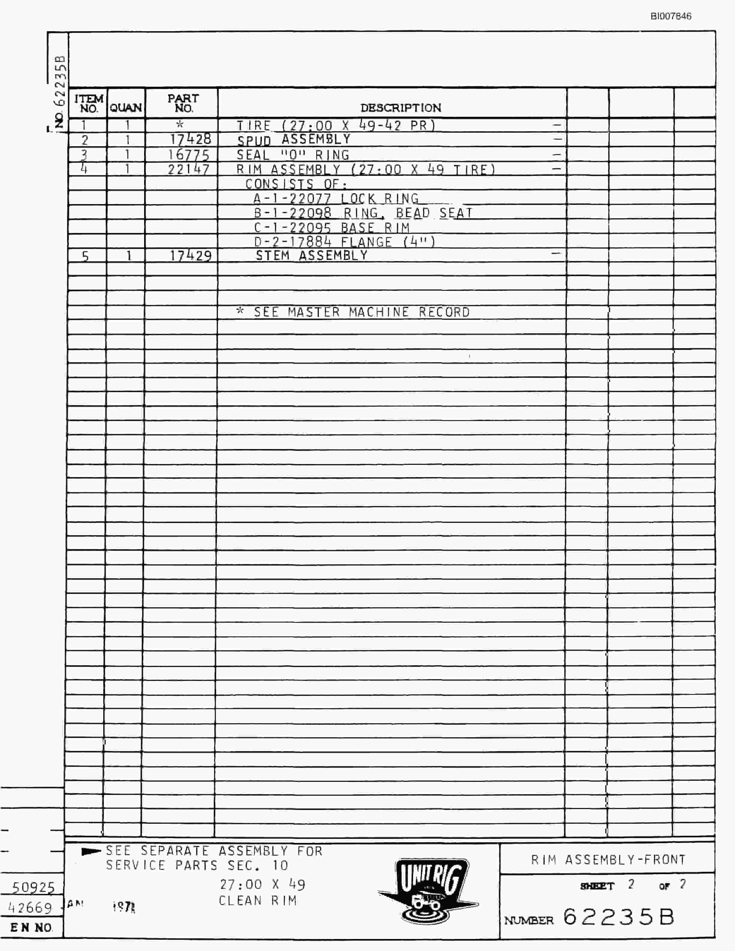 Bucyrus M-100 Parts Catalog BI007846-2