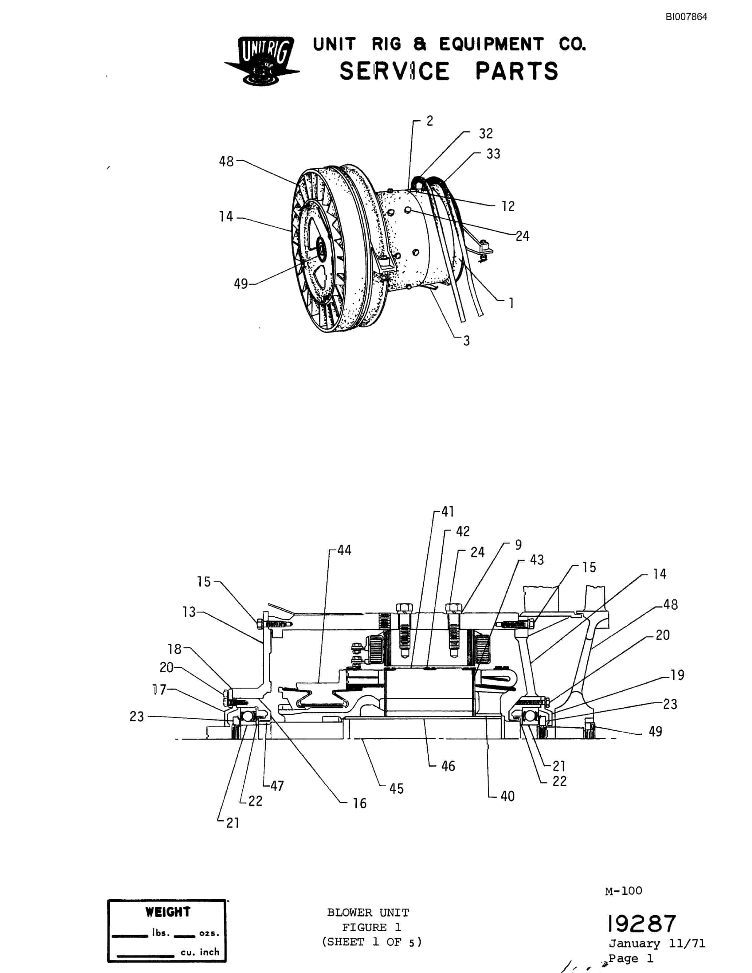 Bucyrus M-100 Parts Catalog BI007864-5