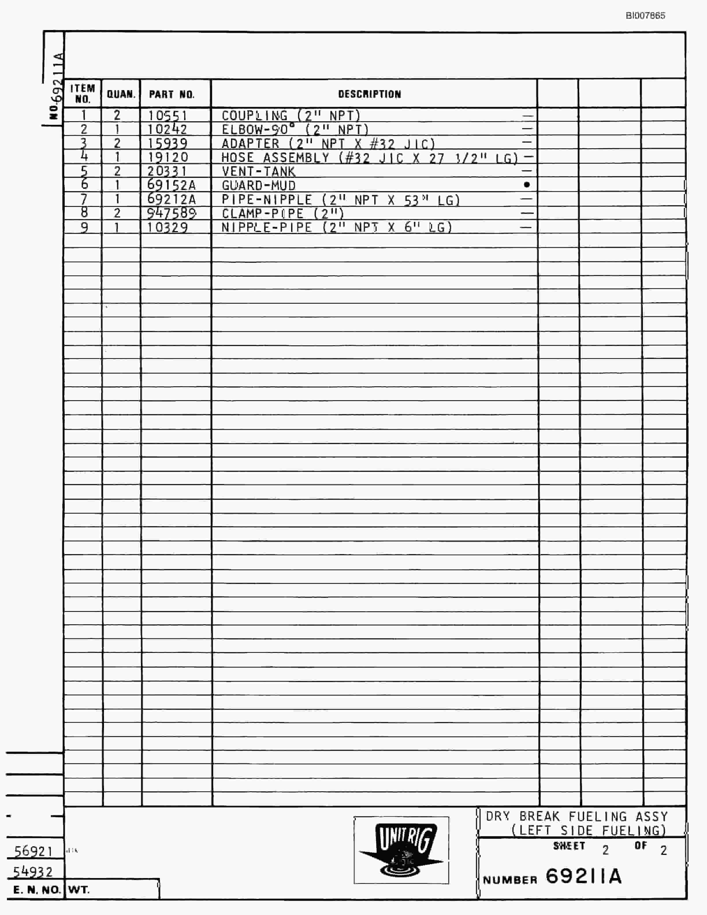 Bucyrus M-100 Parts Catalog BI007865-4