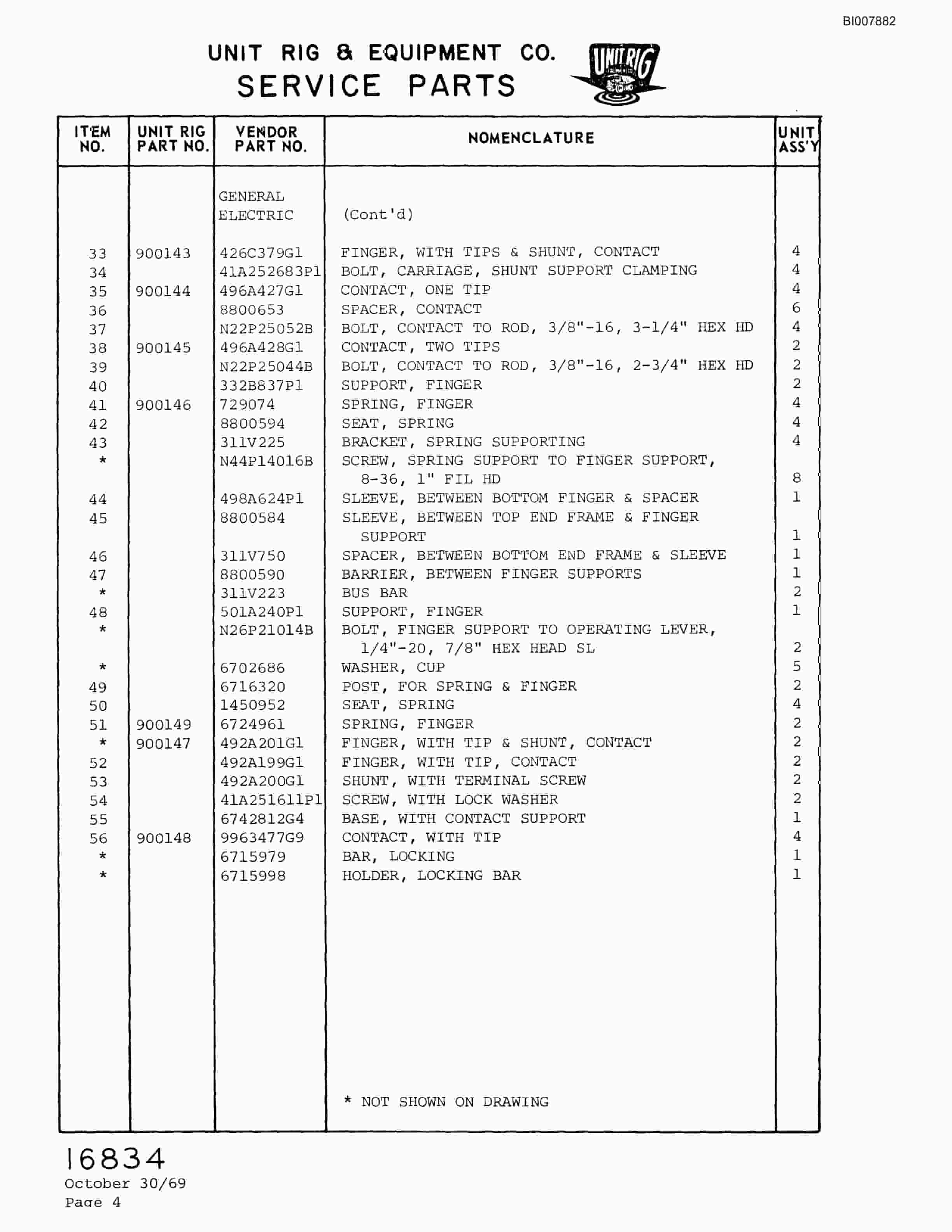Bucyrus M-100 Parts Catalog BI007882-3