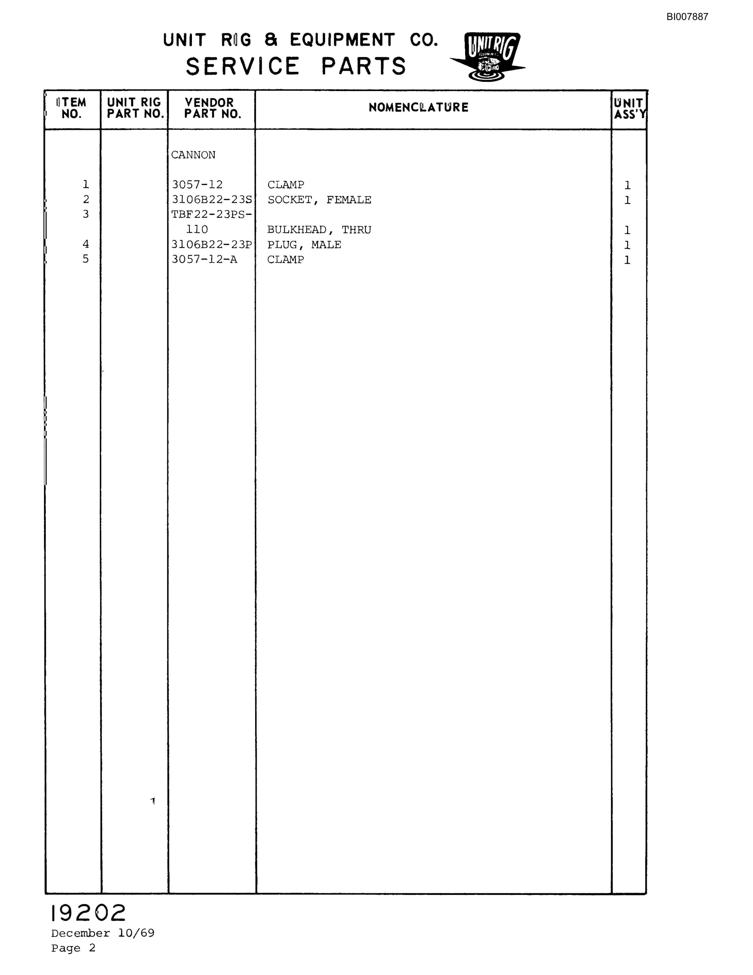 Bucyrus M-100 Parts Catalog BI007887-5