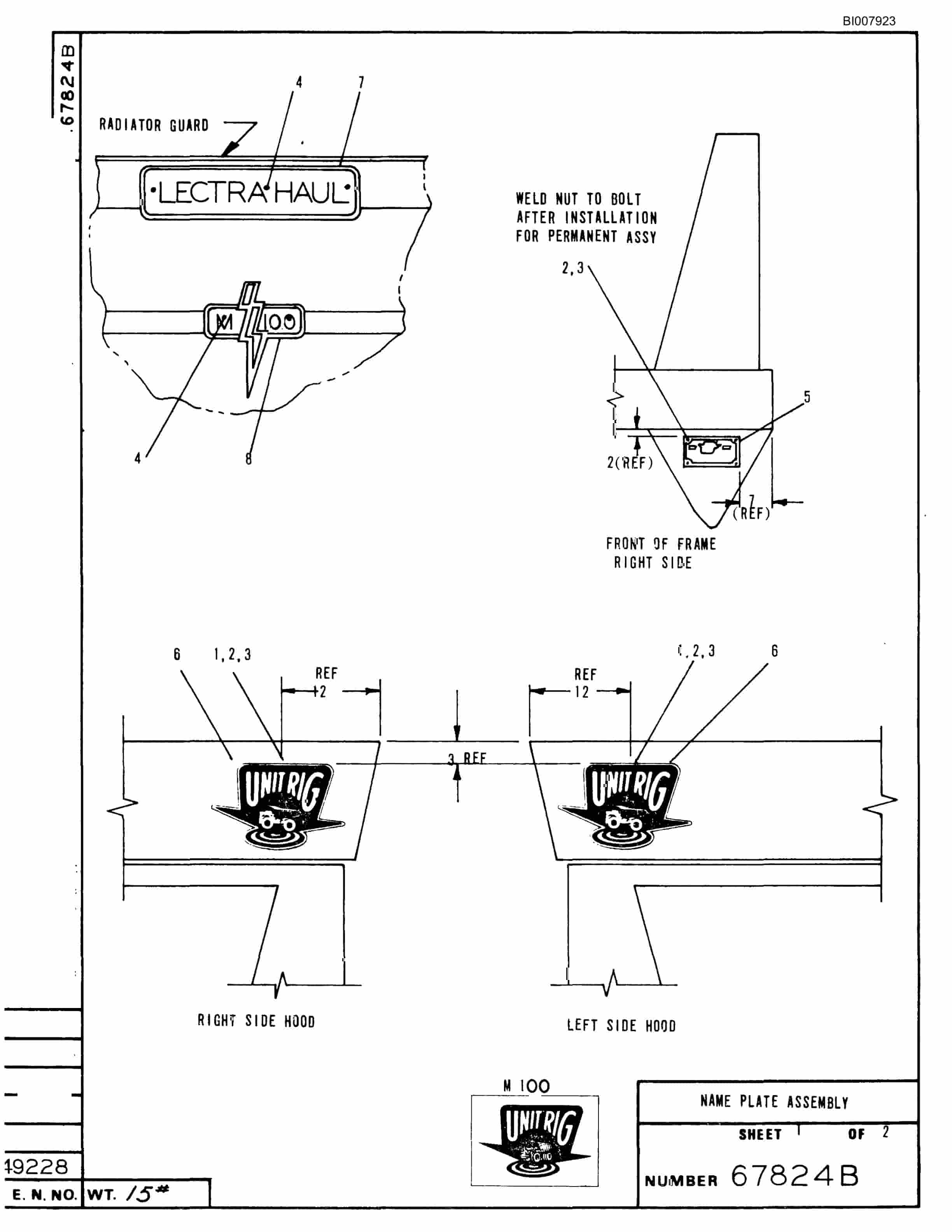 Bucyrus M-100 Parts Catalog BI007923-2