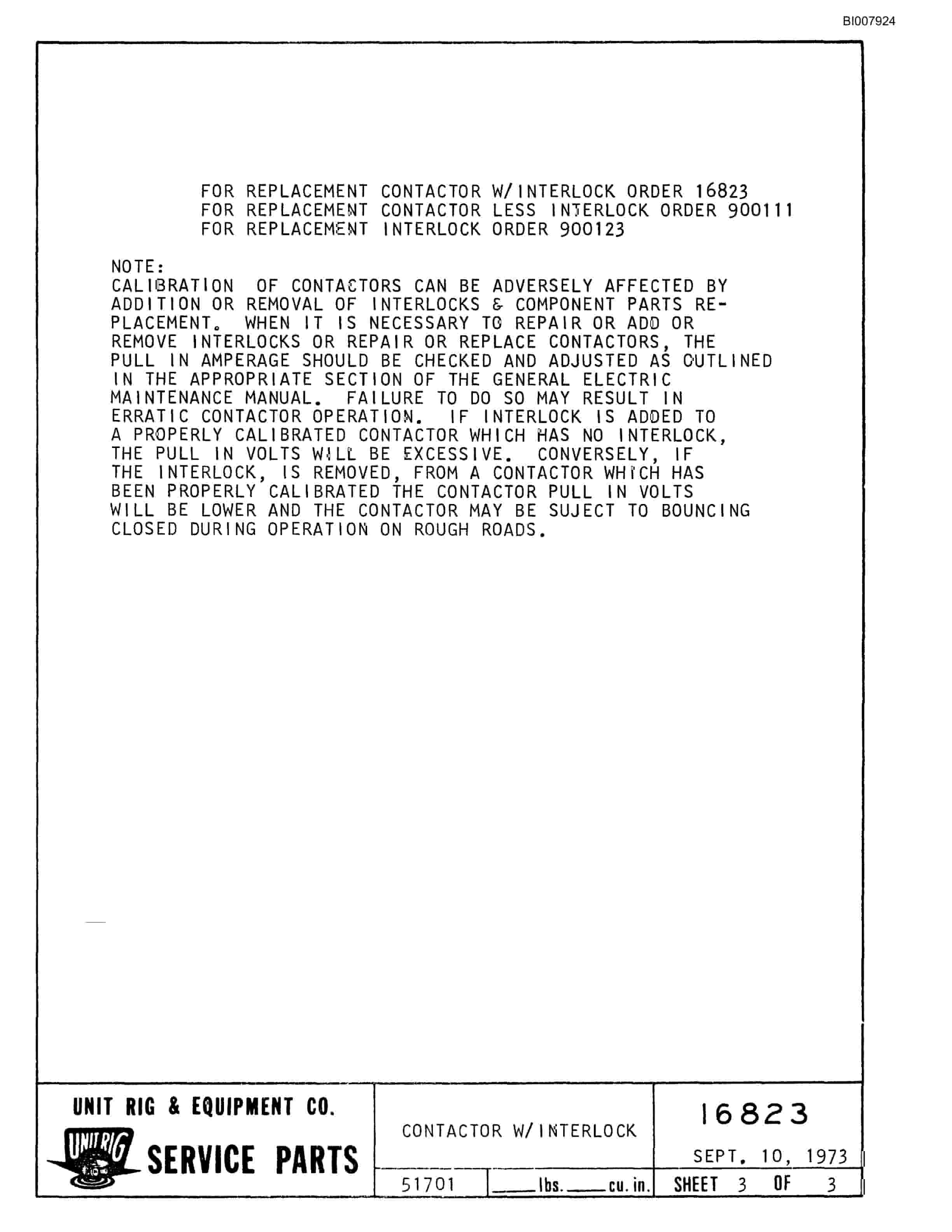 Bucyrus M-100 Parts Catalog BI007924-4