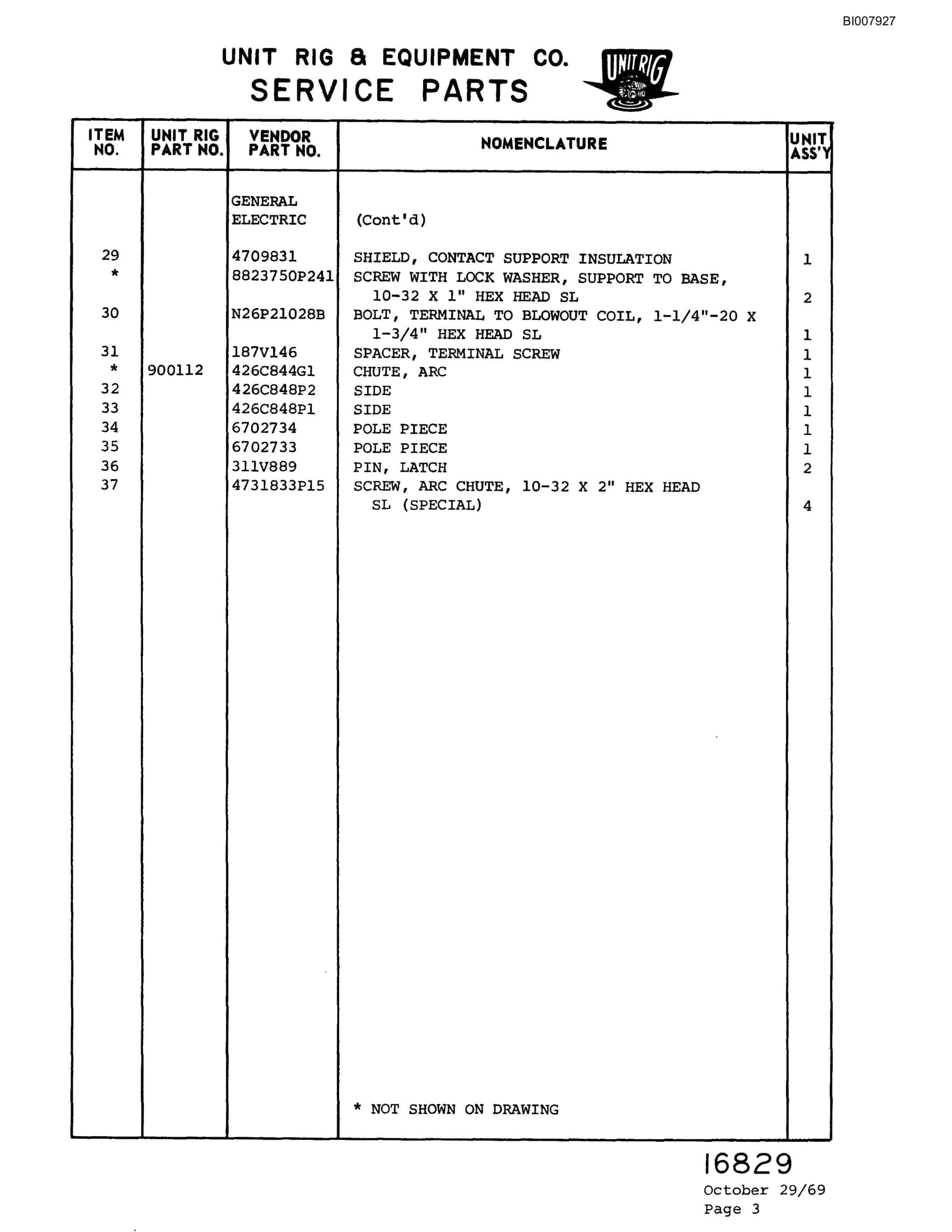 Bucyrus M-100 Parts Catalog BI007927-4