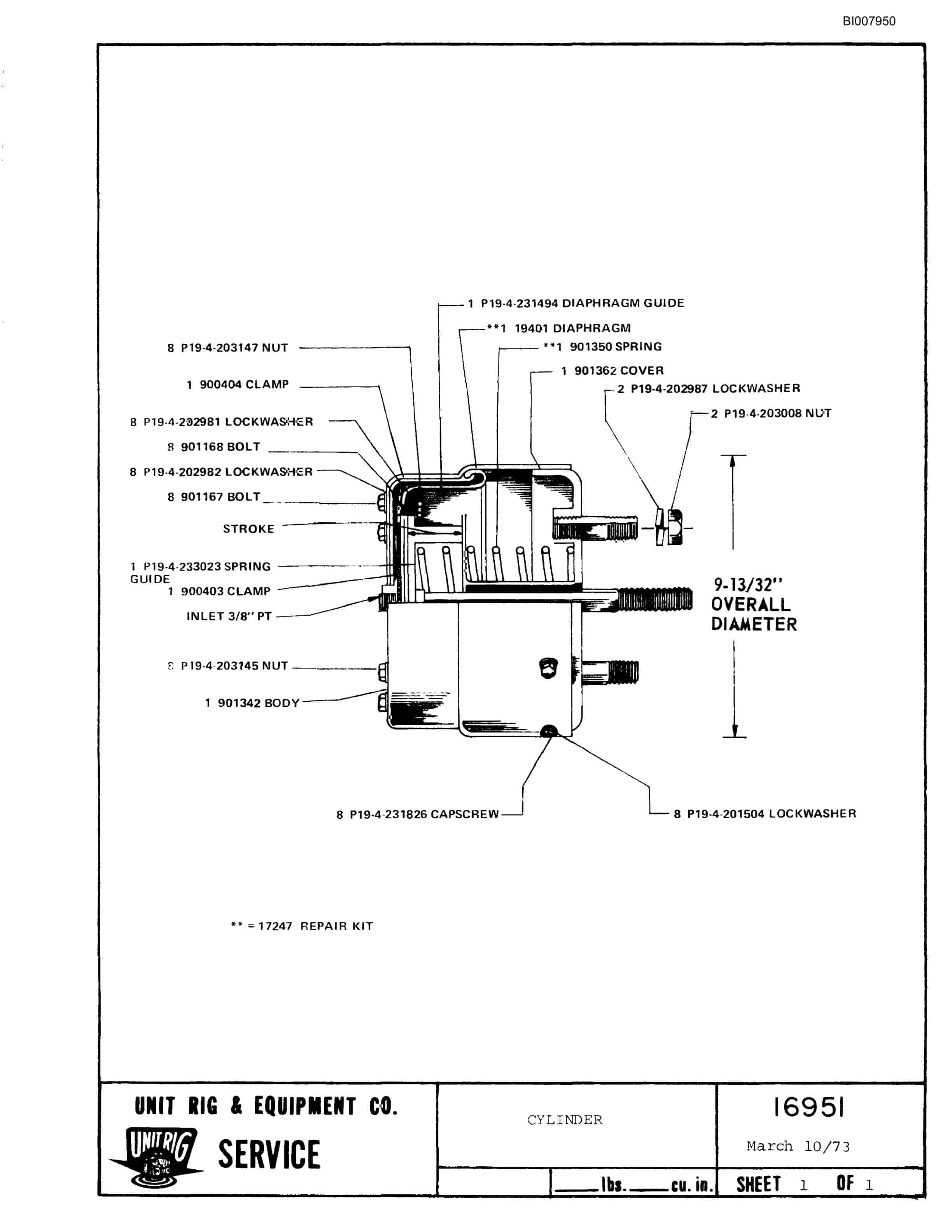 Bucyrus M-100 Parts Catalog BI007950-4