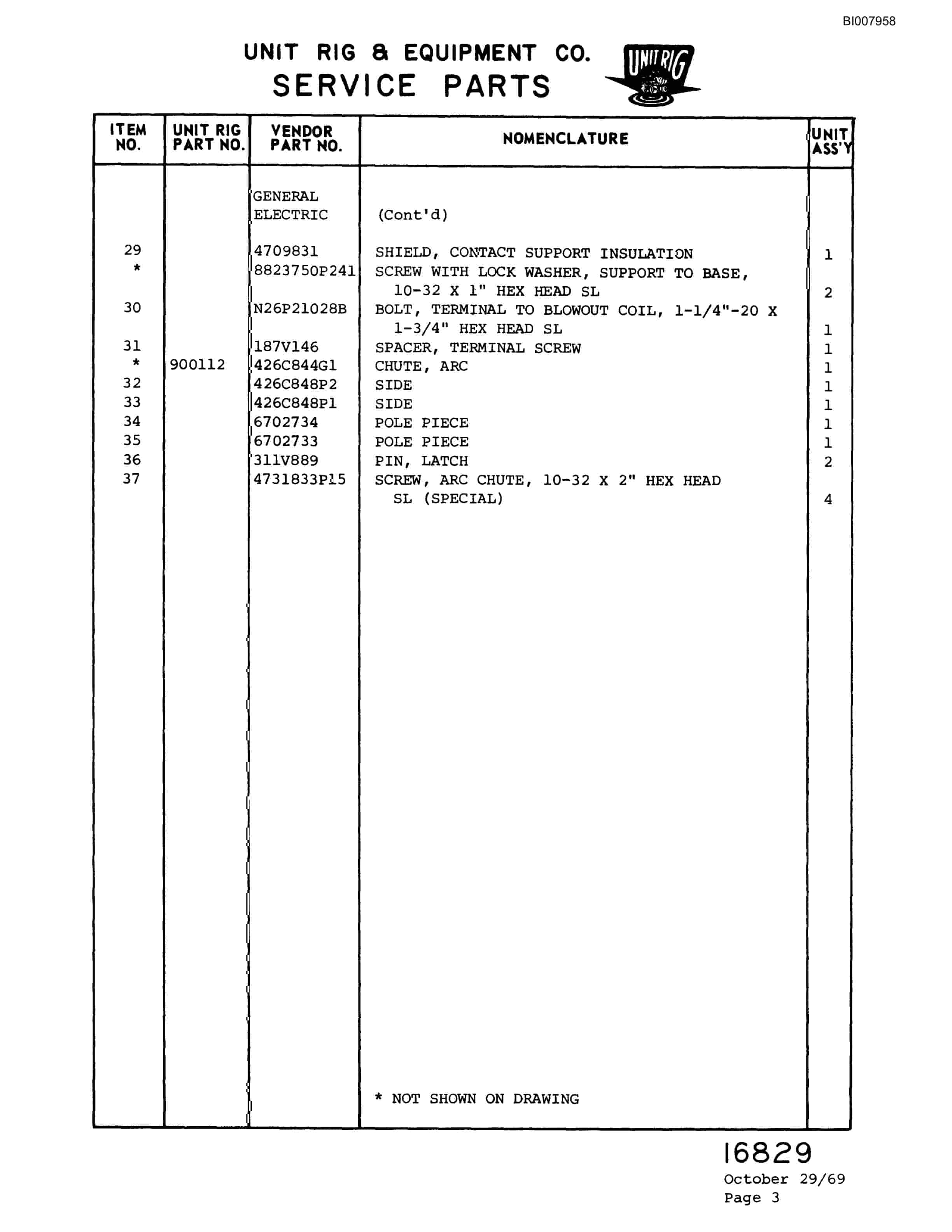 Bucyrus M-100 Parts Catalog BI007958-4