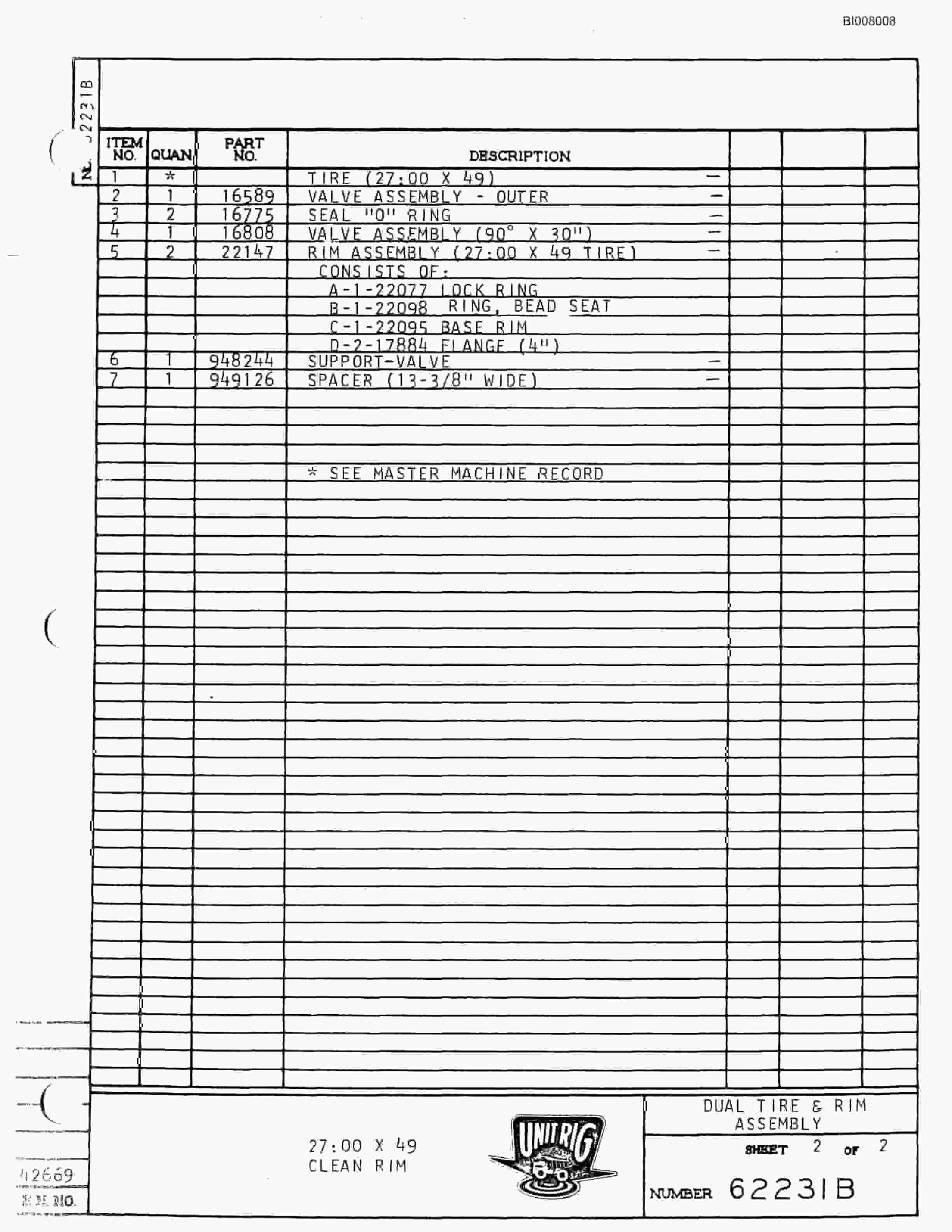 Bucyrus M-100 Parts Catalog BI008008-3