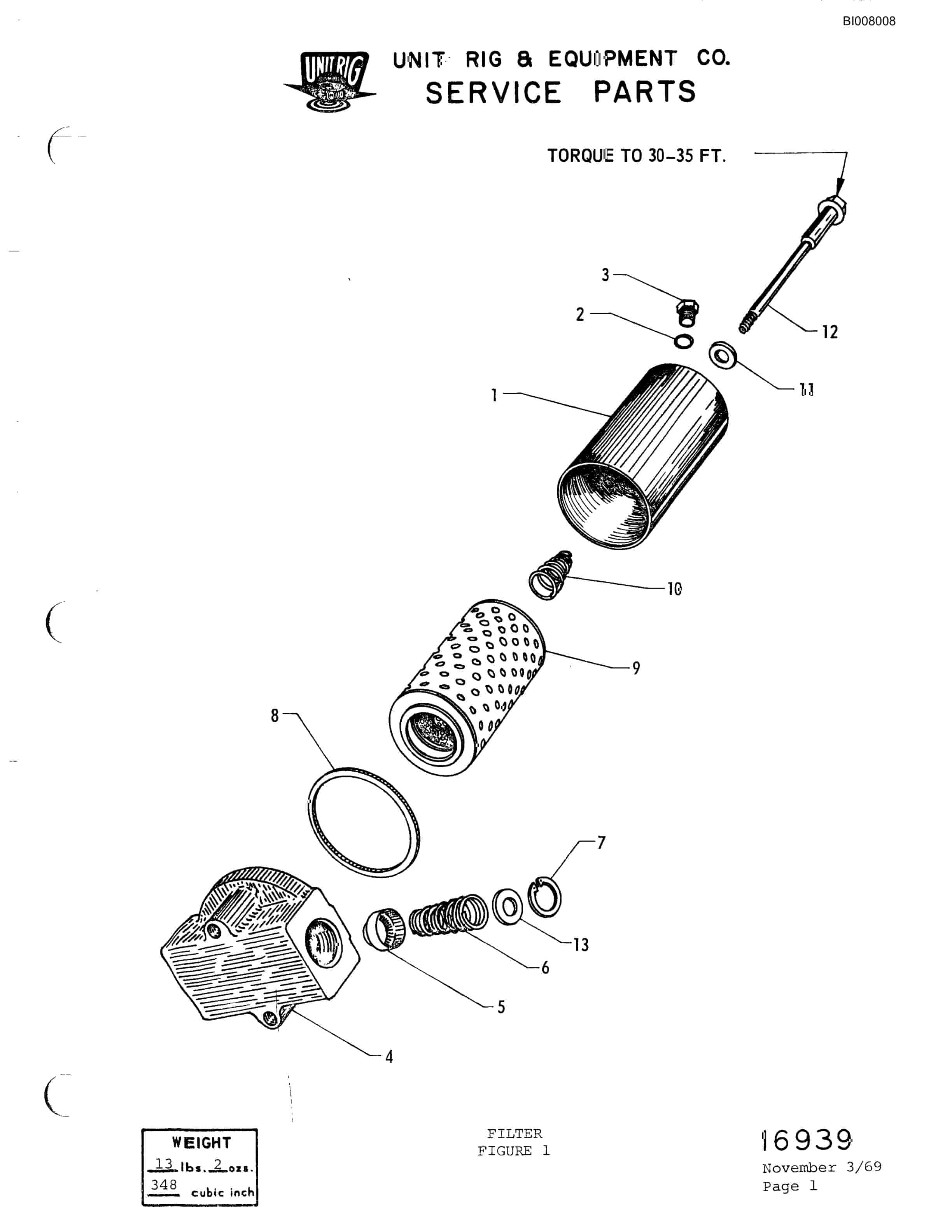 Bucyrus M-100 Parts Catalog BI008008-5