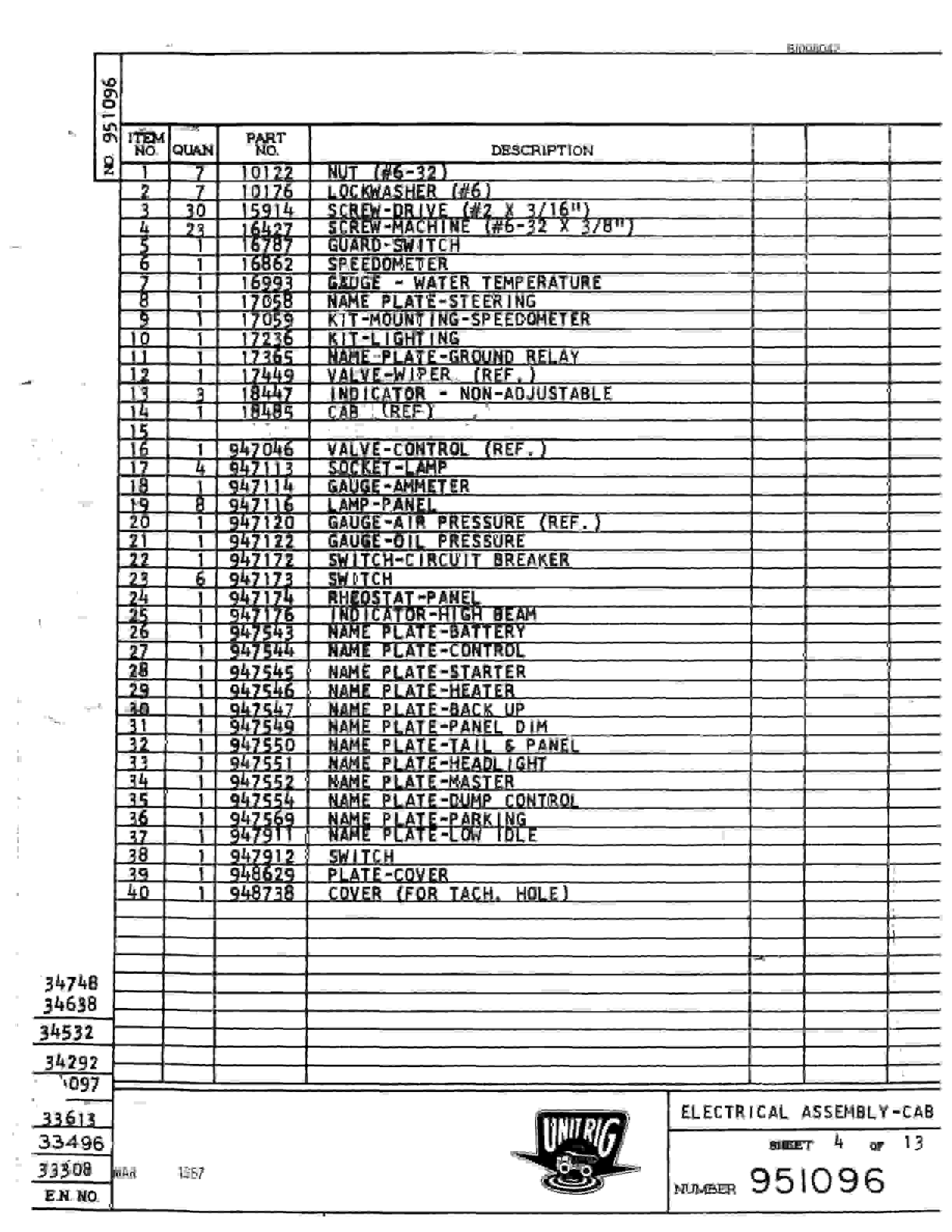 Bucyrus M-100 Parts Catalog BI008042-5